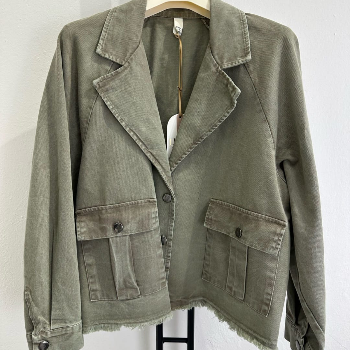 Italian Washed Cotton Utility Jacket
