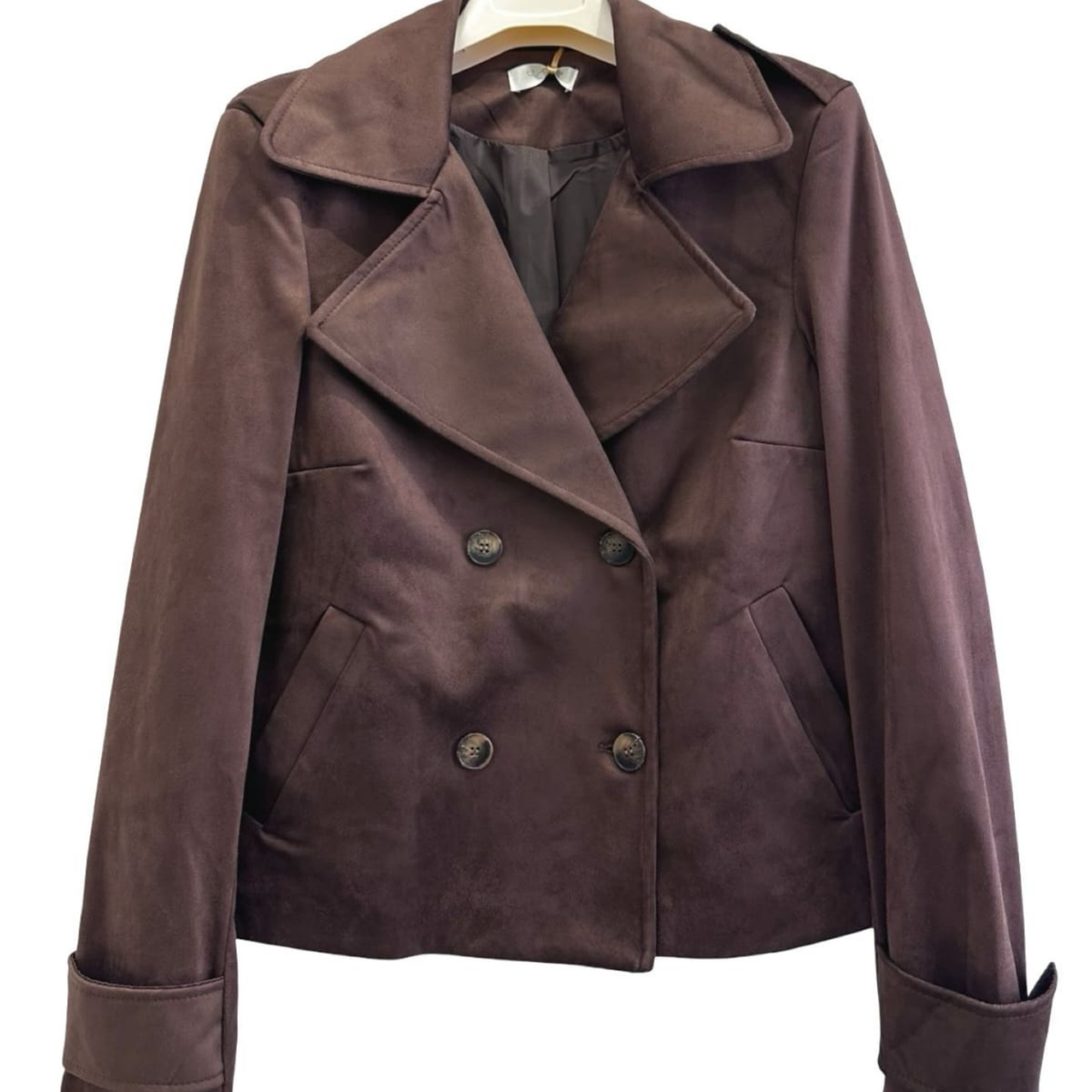 Suede Touch Double-Breasted Jacket