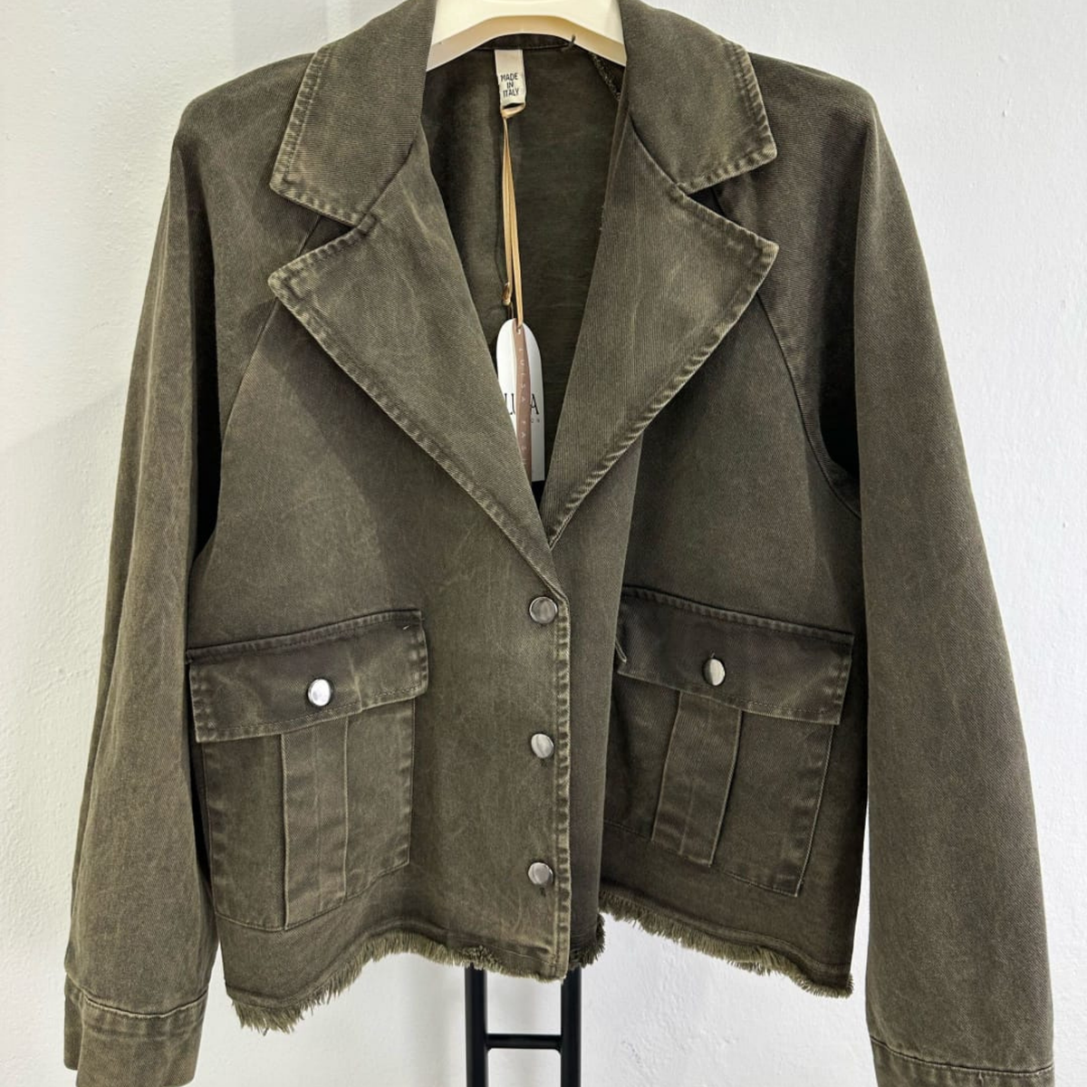 Italian Washed Cotton Utility Jacket