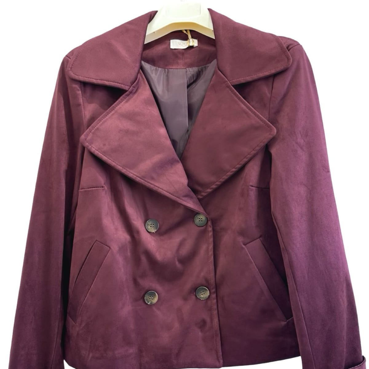 Suede Touch Double-Breasted Jacket