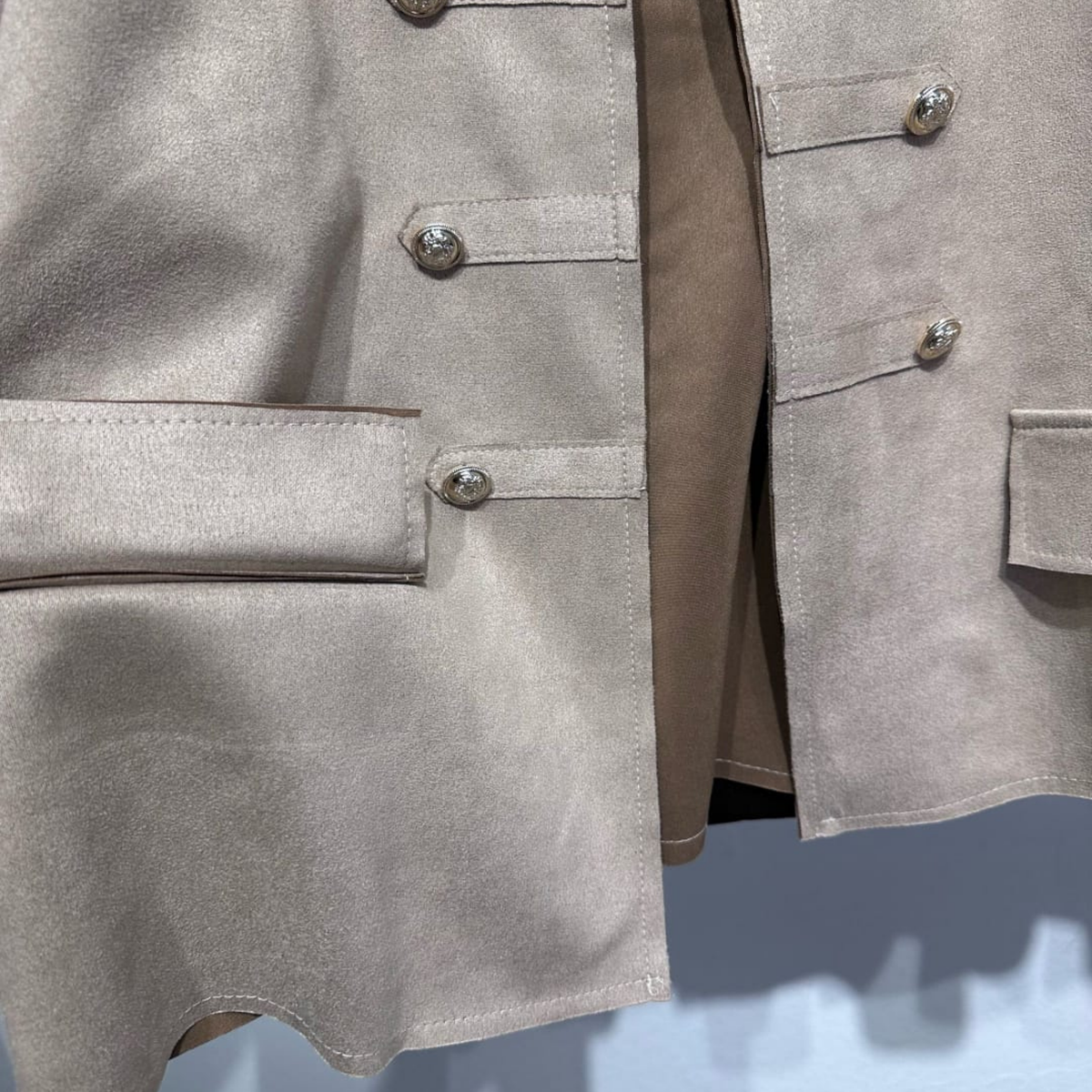 Military Detail Suede Jacket