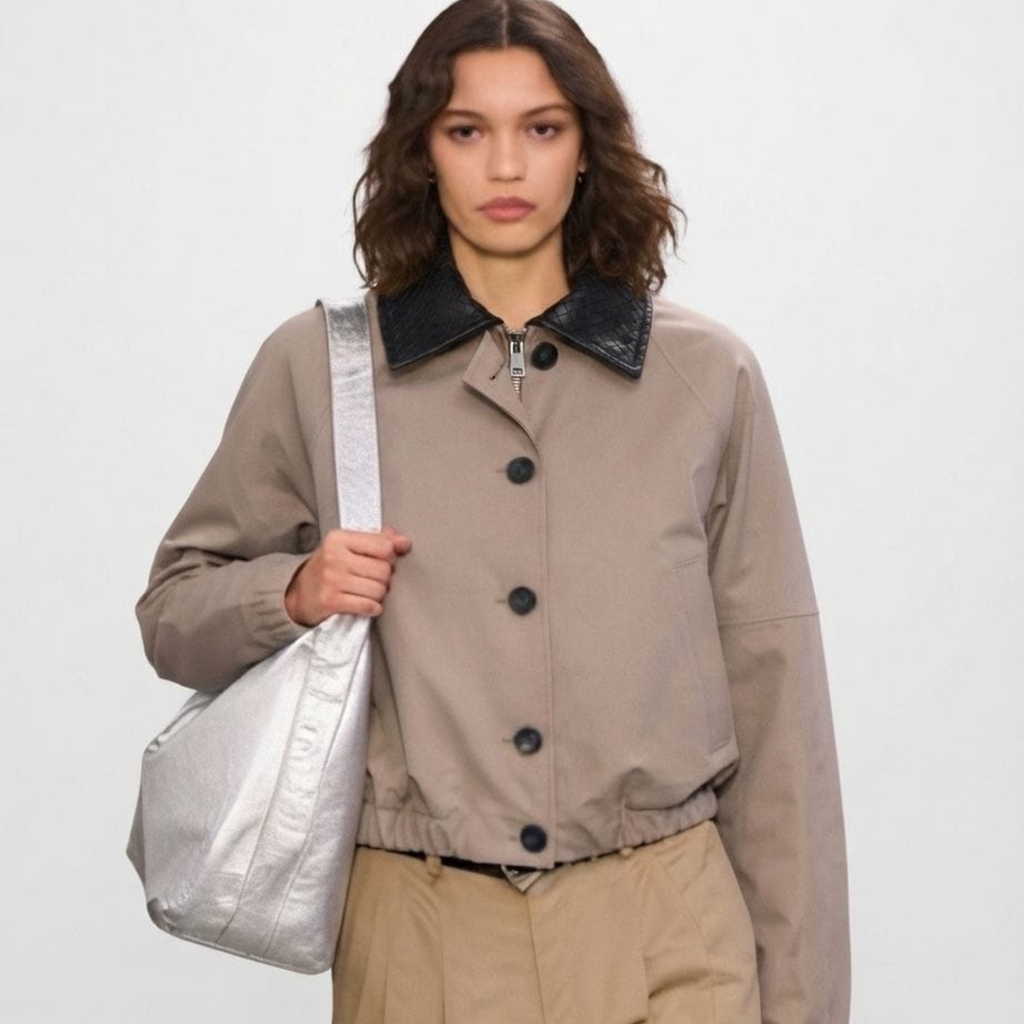 Contrast Collar Utility Jacket