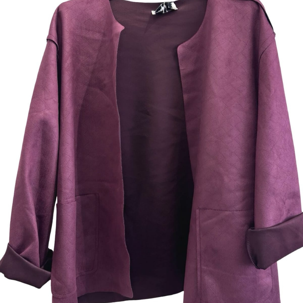Italian Suede-Effect Open Jacket