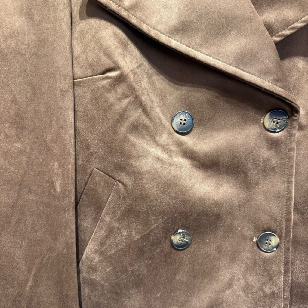Suede Touch Double-Breasted Jacket