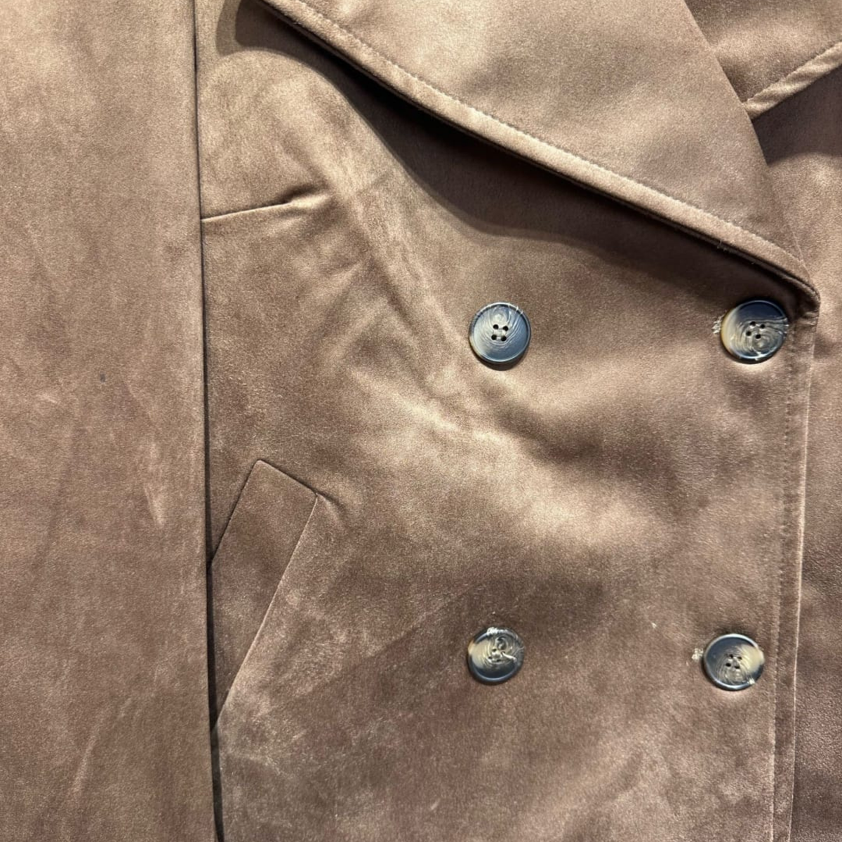 Suede Touch Double-Breasted Jacket