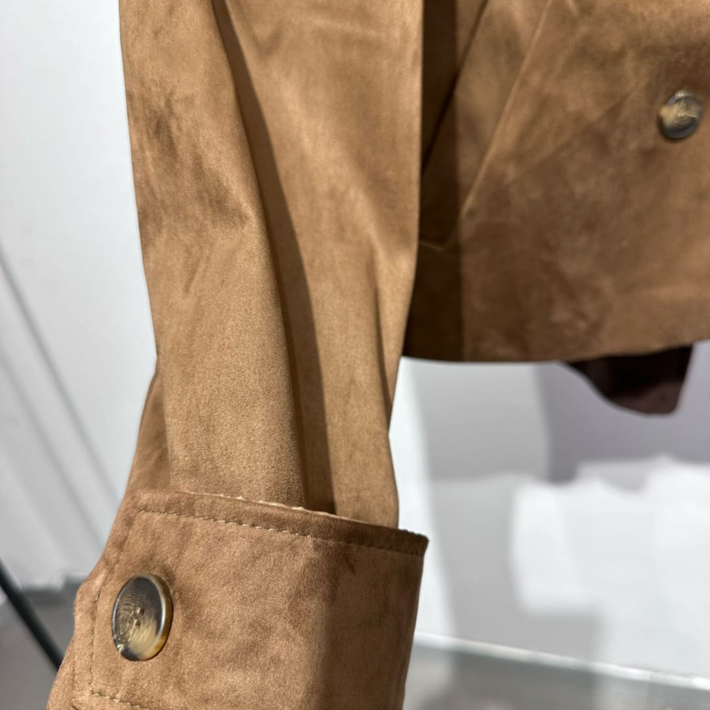 Suede Touch Double-Breasted Jacket