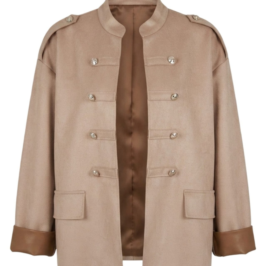 Military Detail Suede Jacket