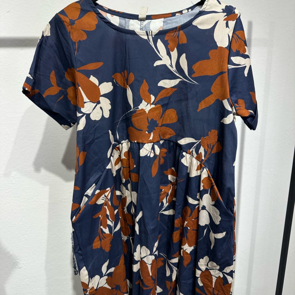 Italian Floral Print Maxi Dress