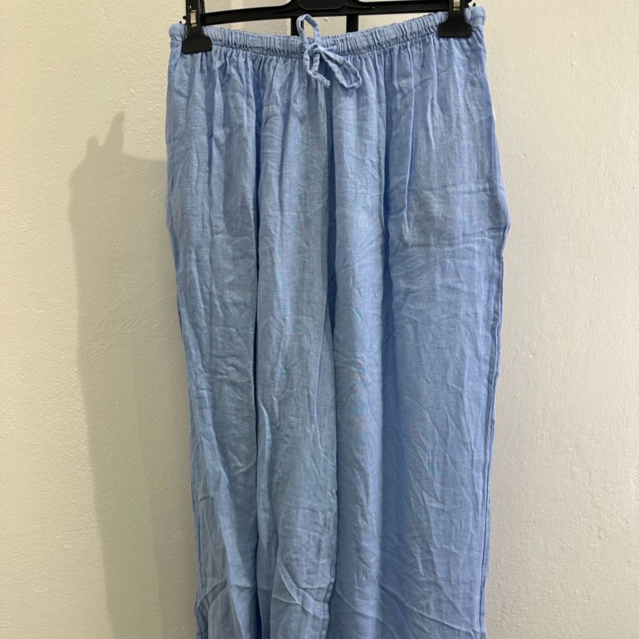 Italian Linen Blend Wide Leg Palazzo Trousers