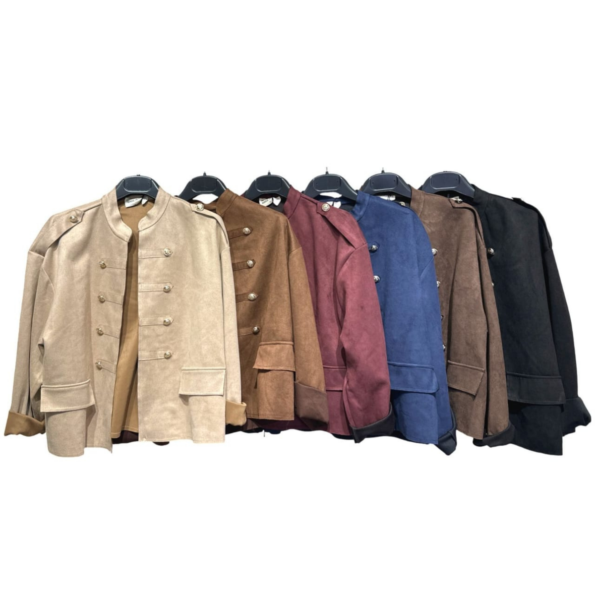 Military Detail Suede Jacket