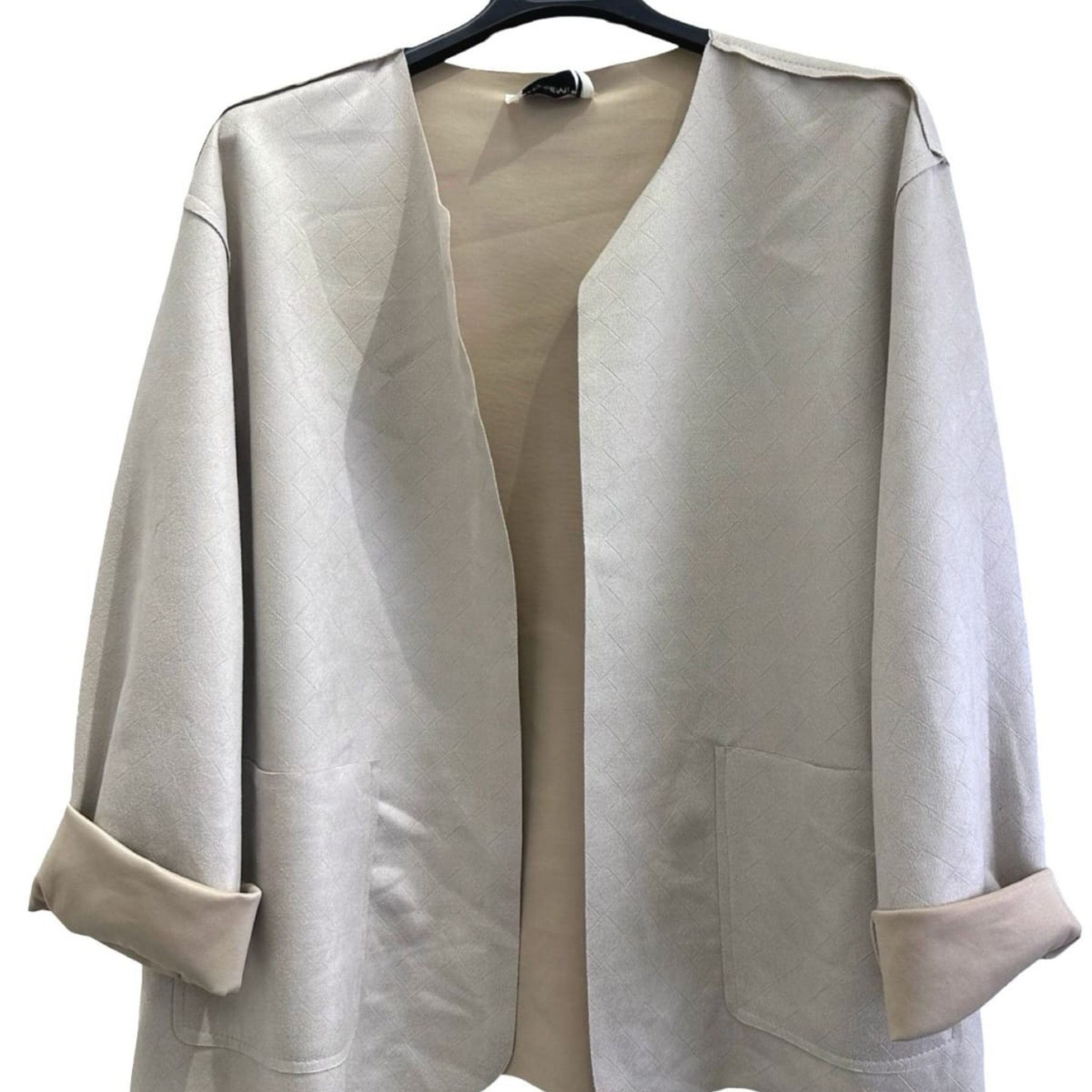 Italian Suede-Effect Open Jacket