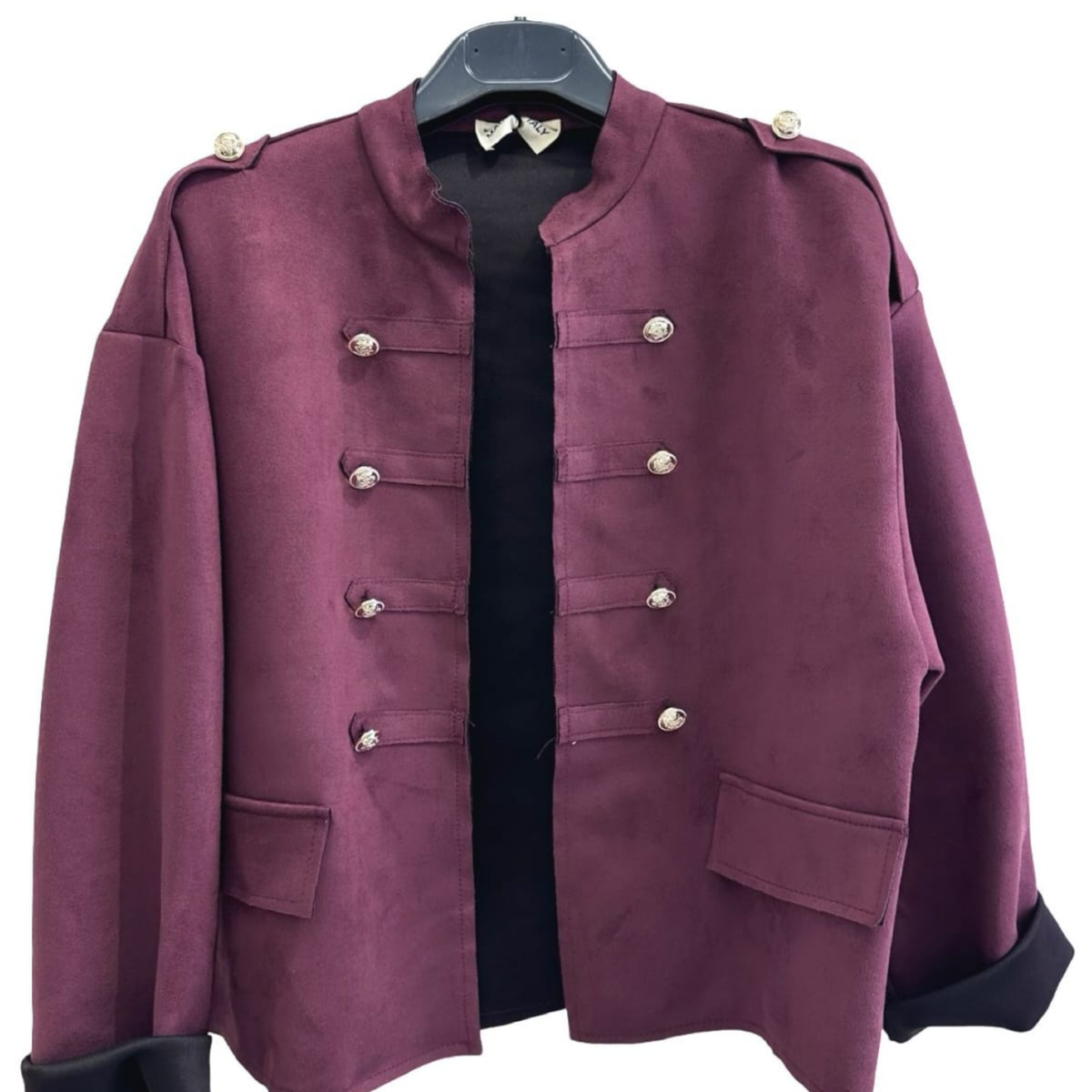 Military Detail Suede Jacket