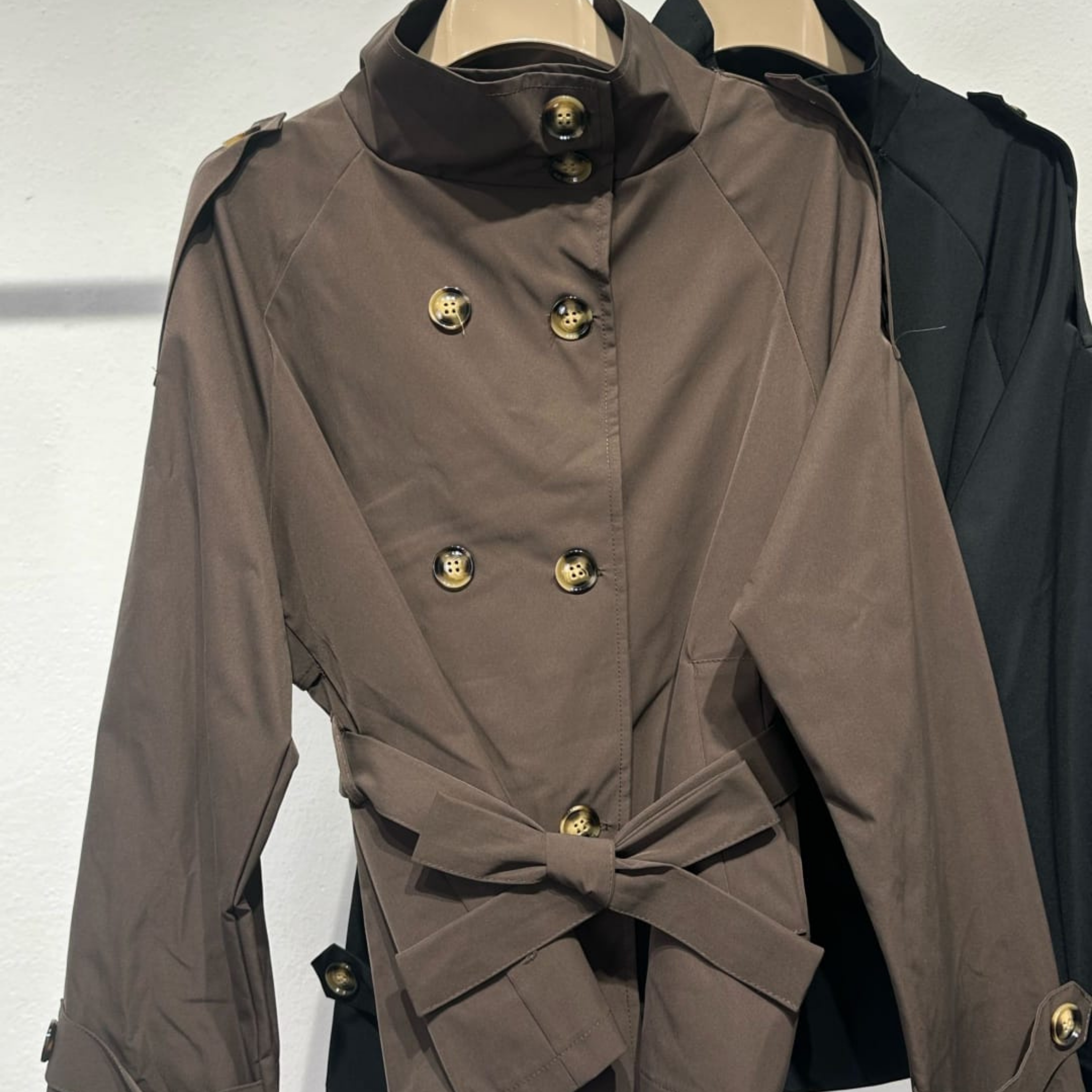Italian Belted Short Trench Jacket