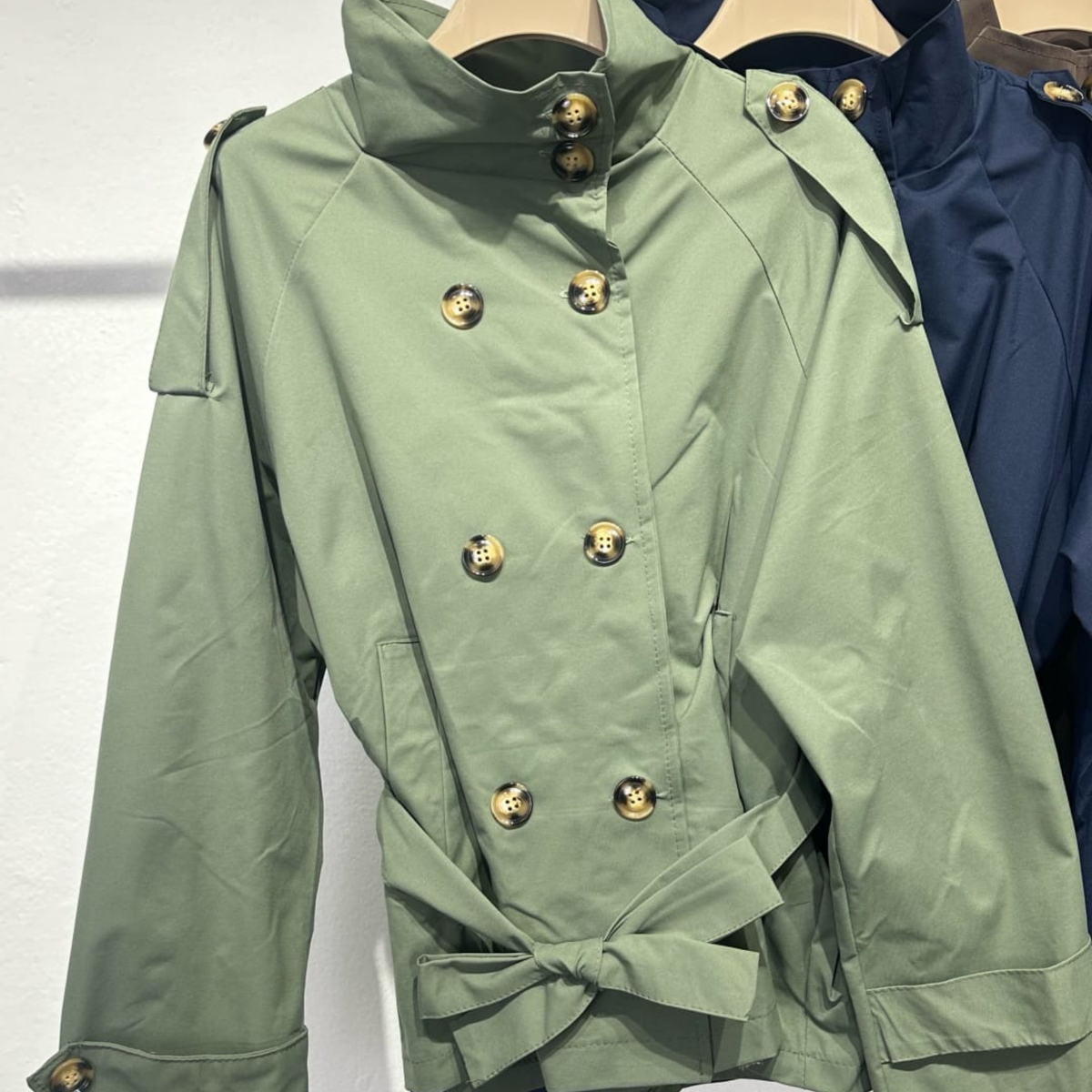 Italian Belted Short Trench Jacket