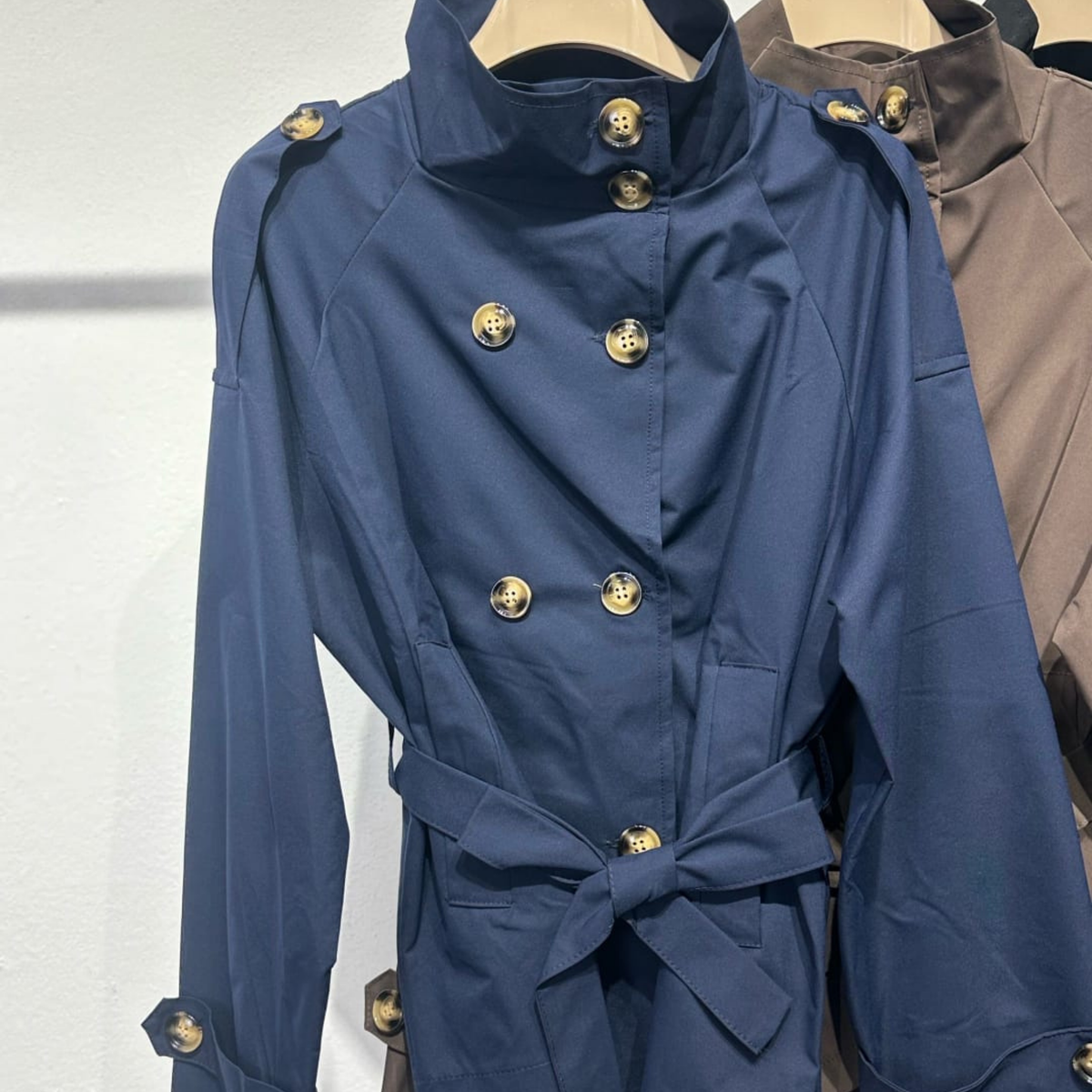 Italian Belted Short Trench Jacket