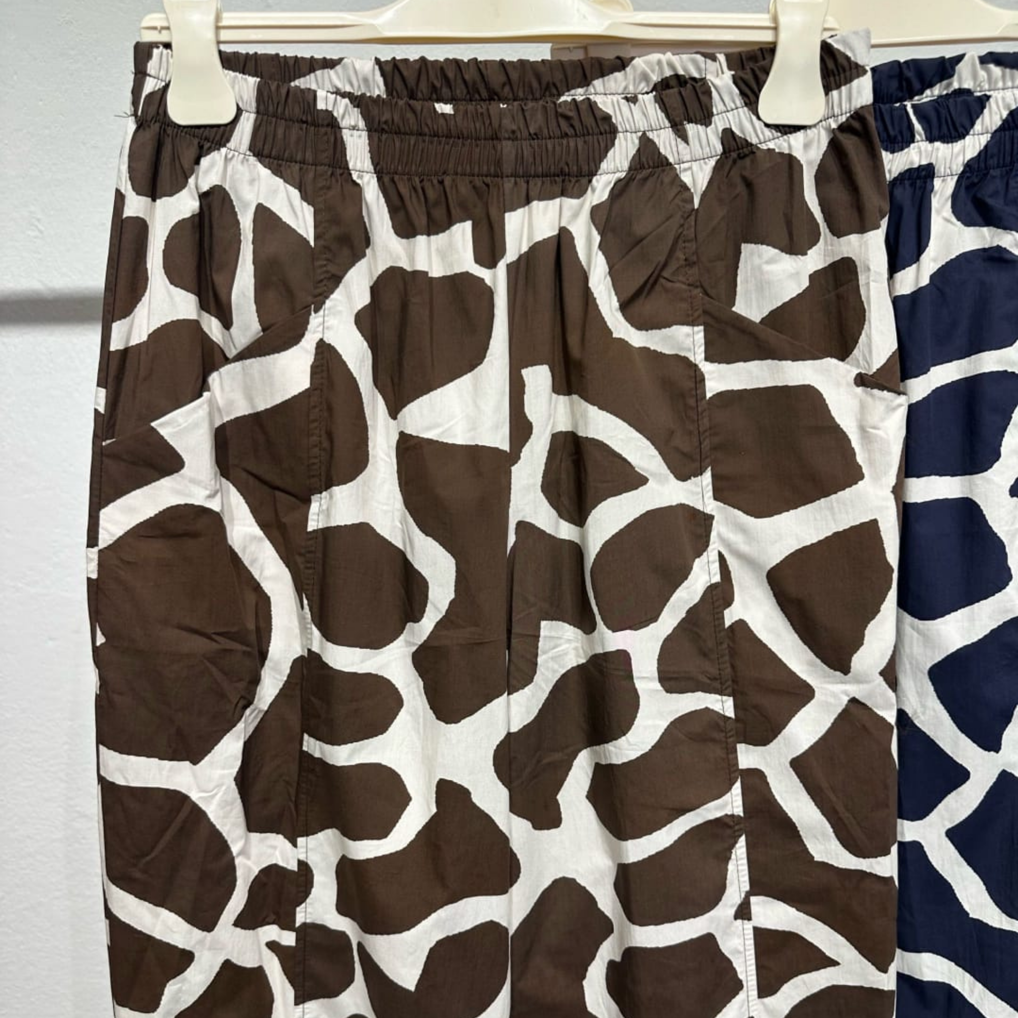 Italian Wide-Leg Giraffe Print Trousers