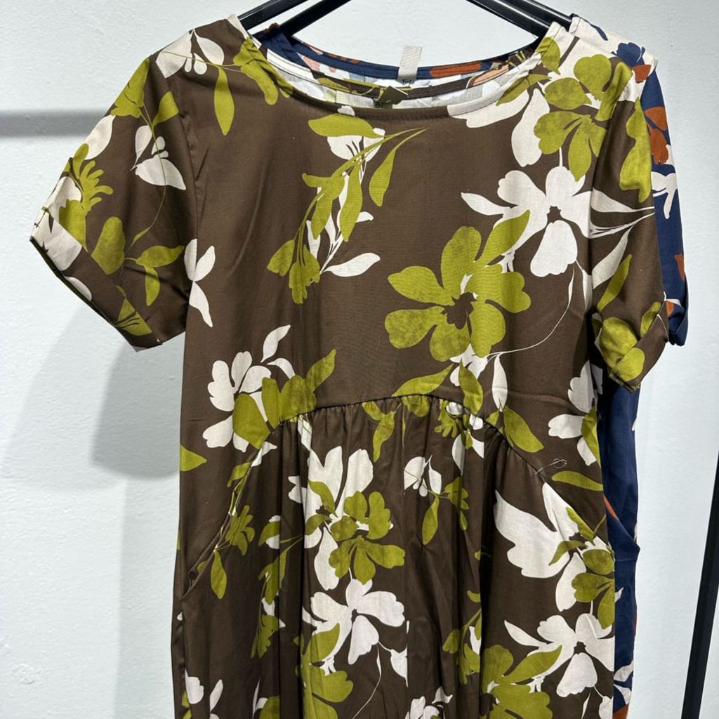 Italian Floral Print Maxi Dress