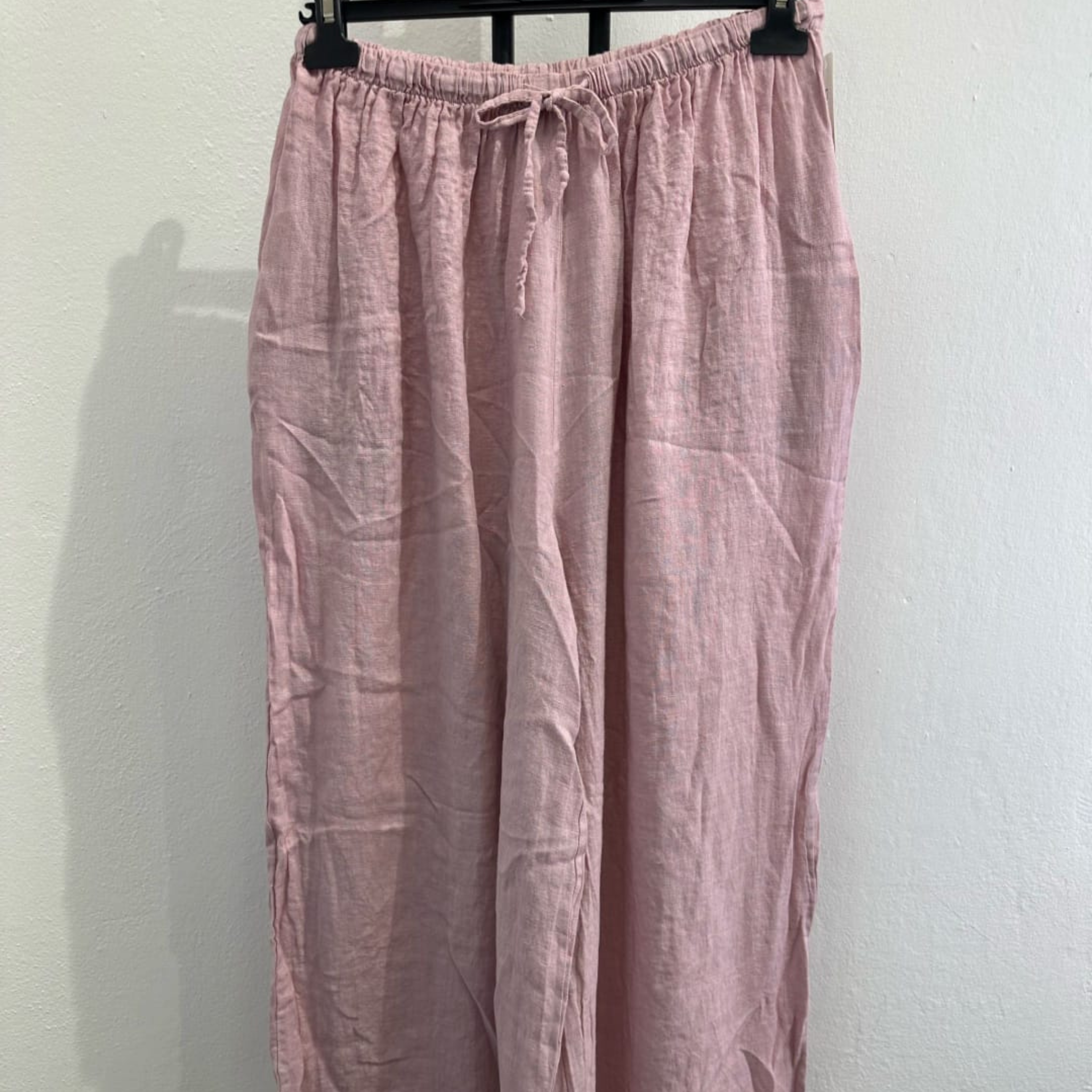 Italian Linen Blend Wide Leg Palazzo Trousers