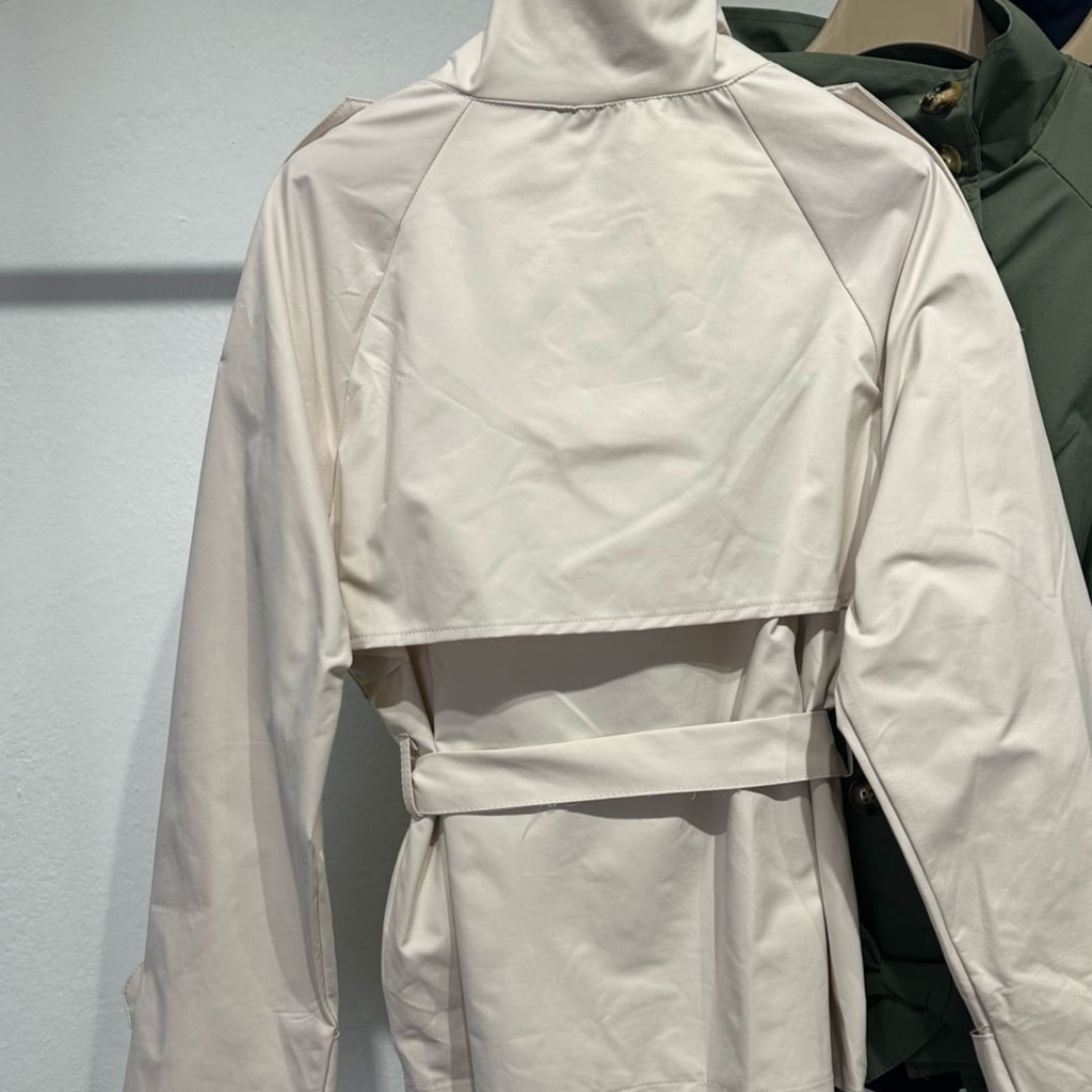Italian Belted Short Trench Jacket