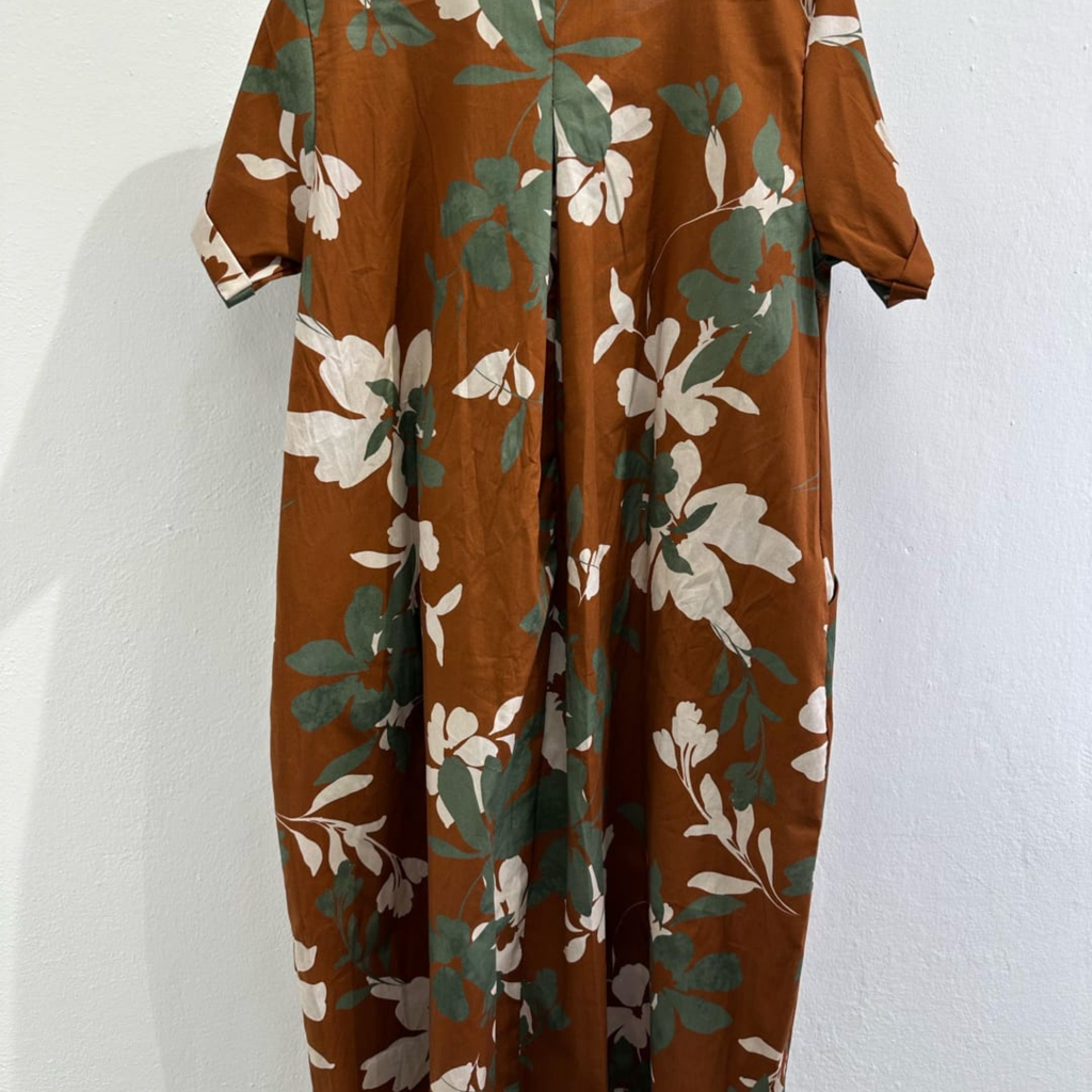 Italian Floral Print Maxi Dress