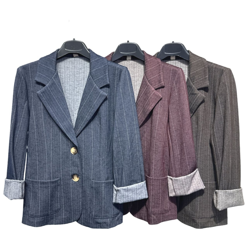 Italian Pinstripe Tailored Blazer
