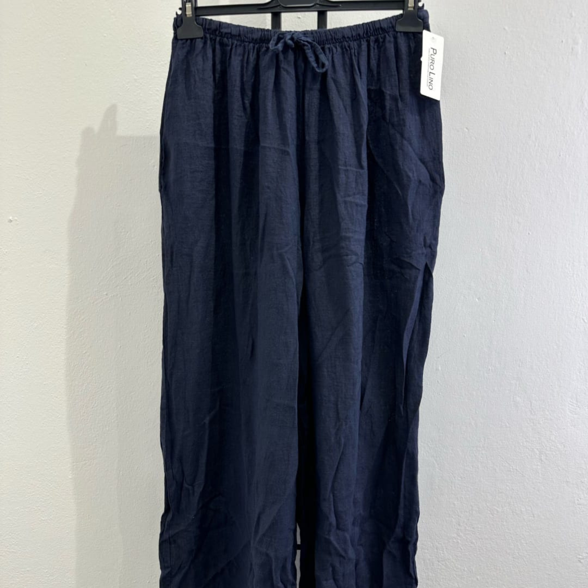 Italian Linen Blend Wide Leg Palazzo Trousers