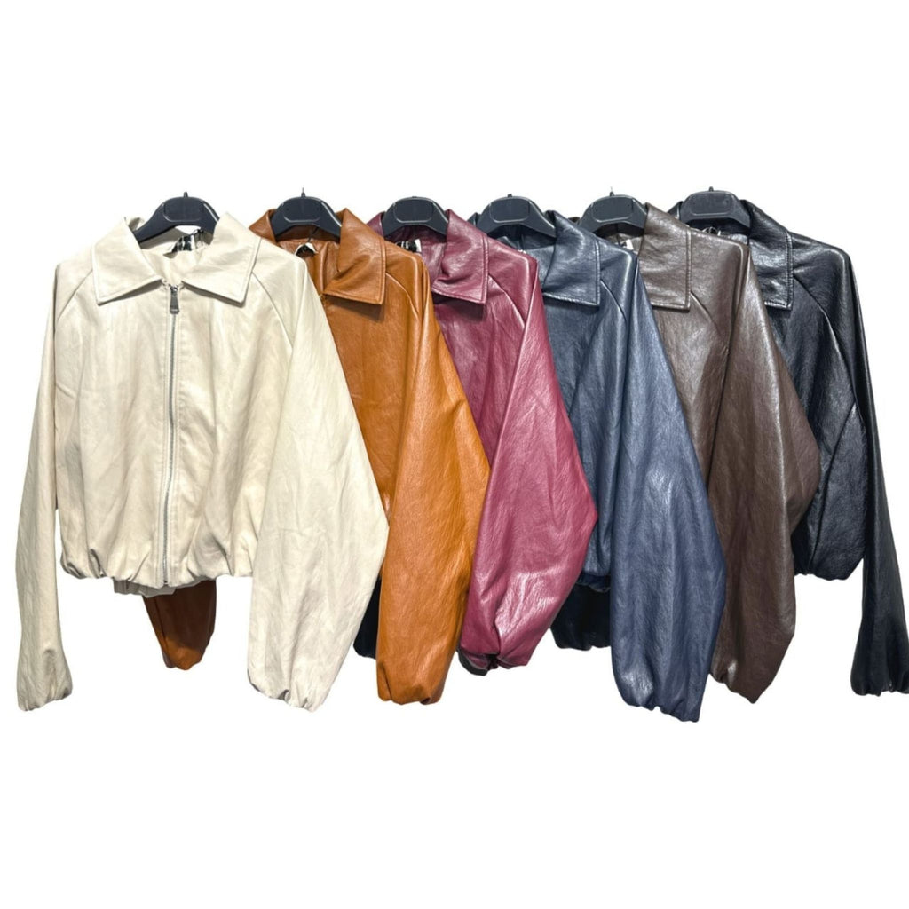 Torino Faux Leather Bomber Jacket