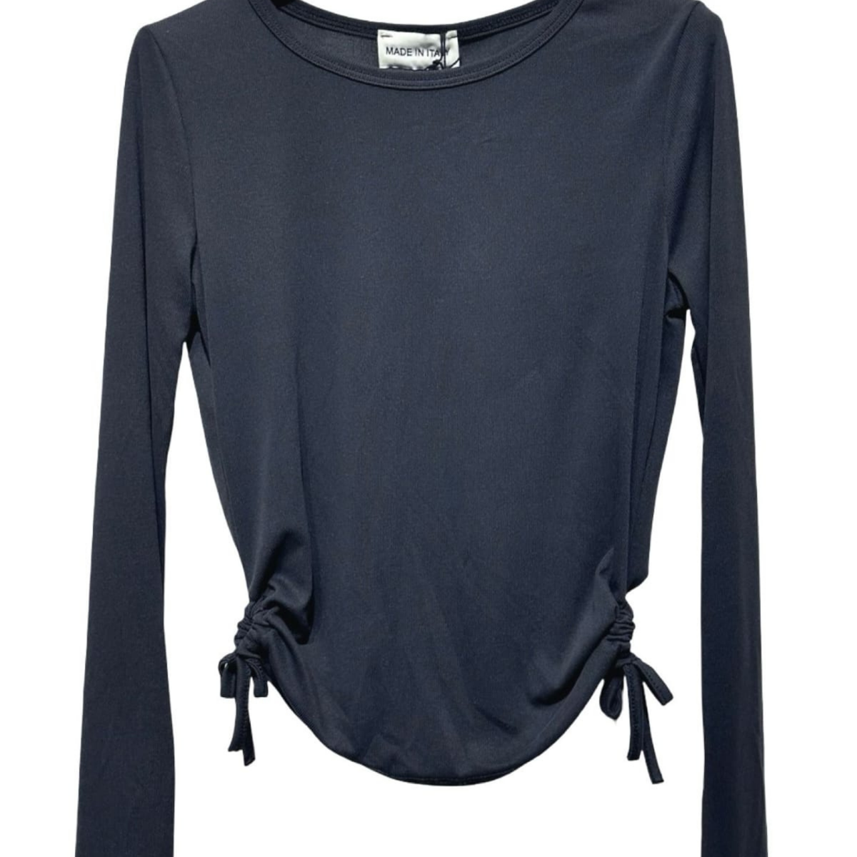 Italian Ruched Side Long-Sleeve Top