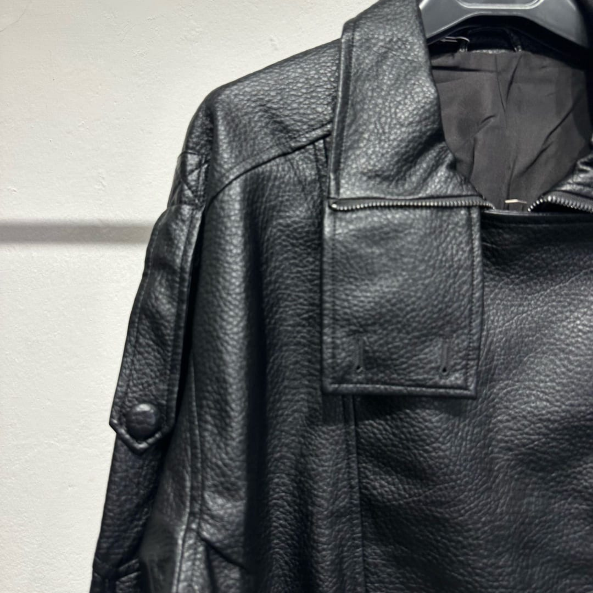 Italian Faux Leather Utility Jacket