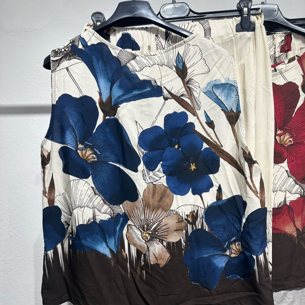 Italian Floral Print Sleeveless Top