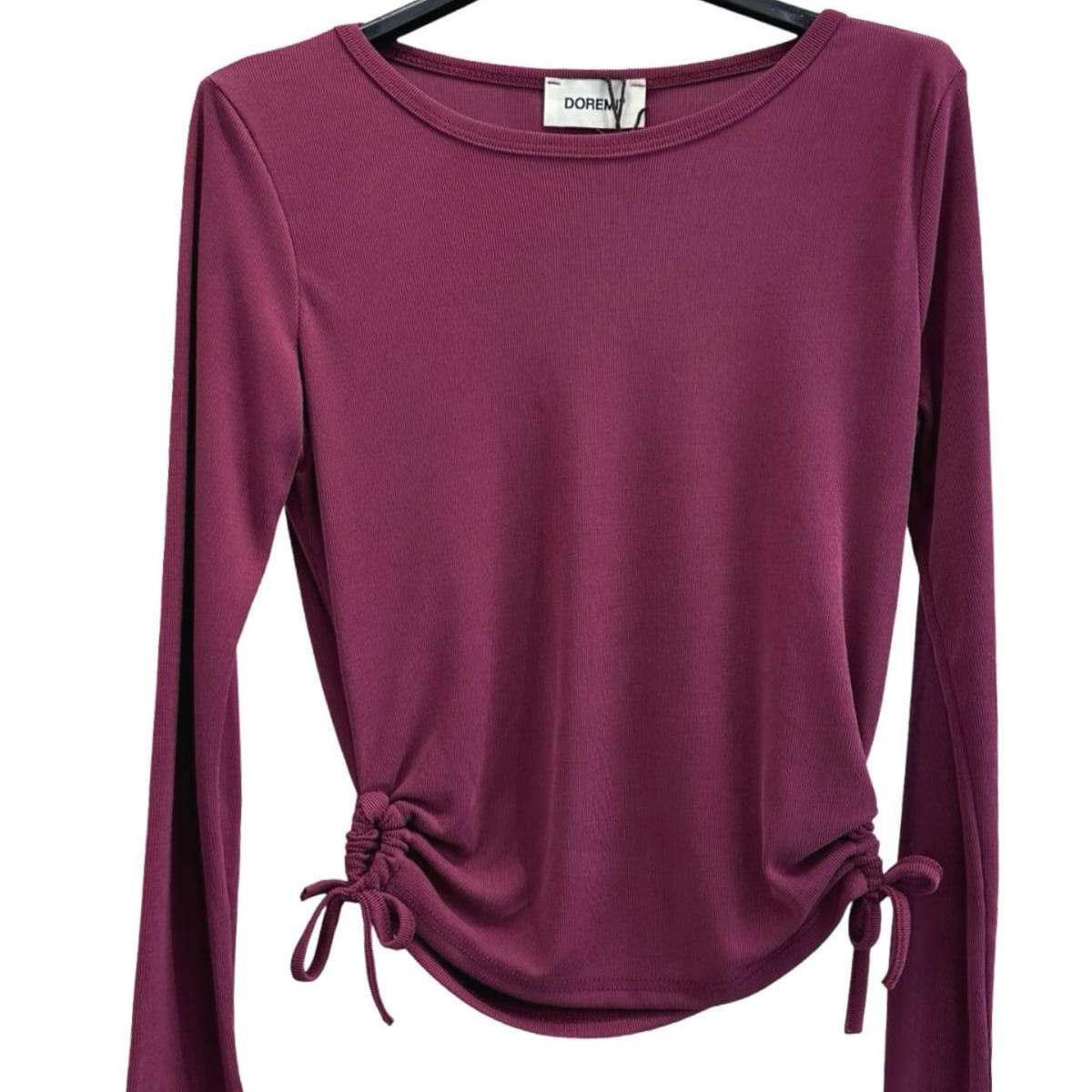 Italian Ruched Side Long-Sleeve Top
