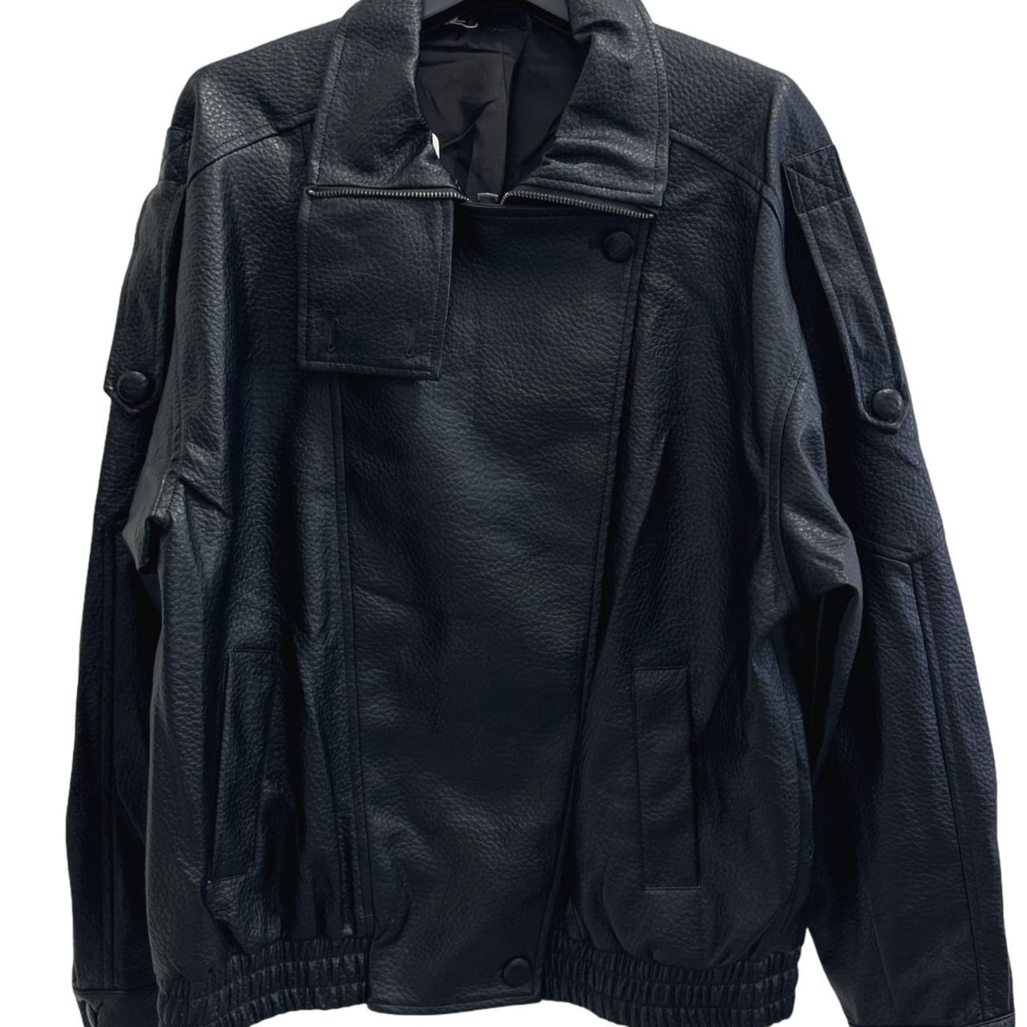 Italian Faux Leather Utility Jacket