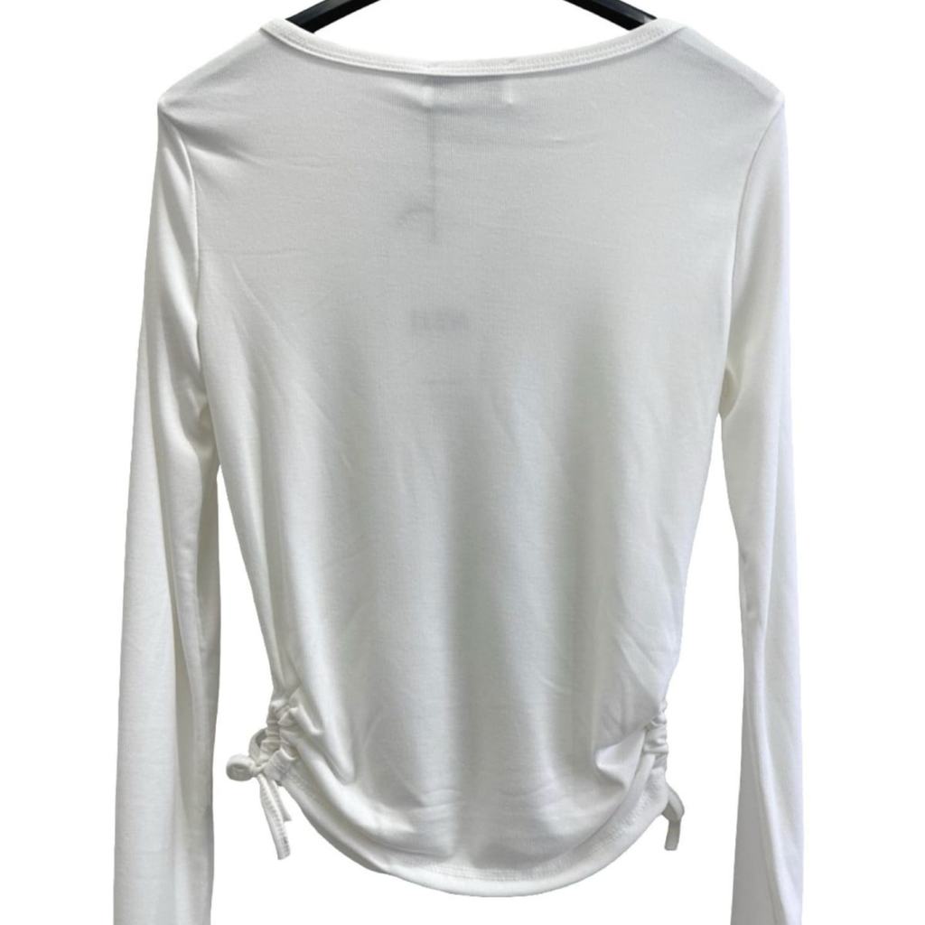 Italian Ruched Side Long-Sleeve Top