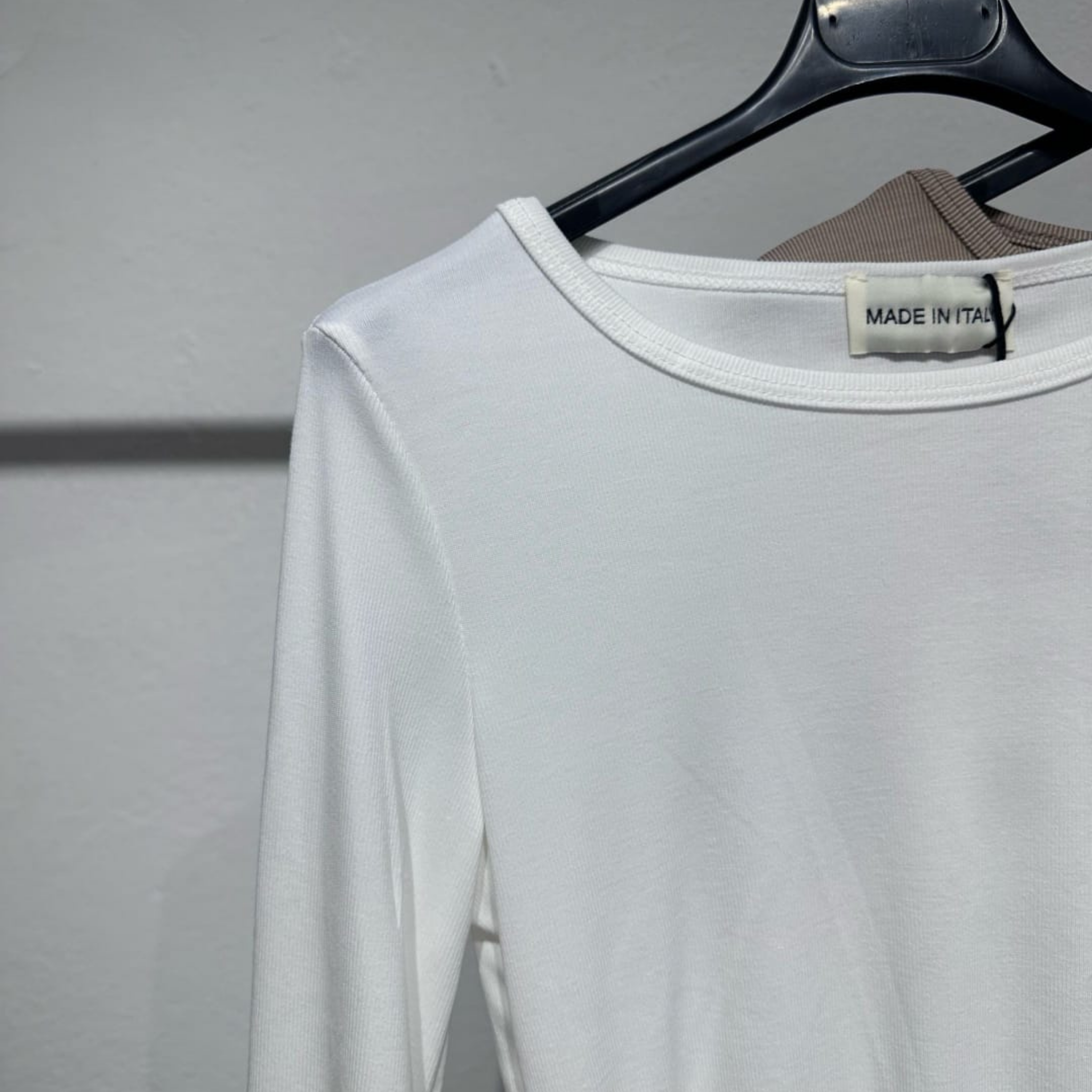 Italian Ruched Side Long-Sleeve Top