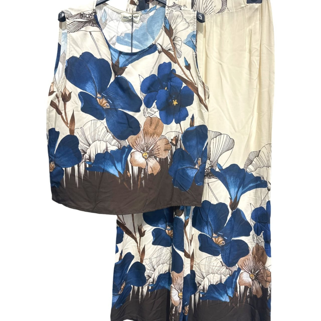 Italian Floral Print Sleeveless Top