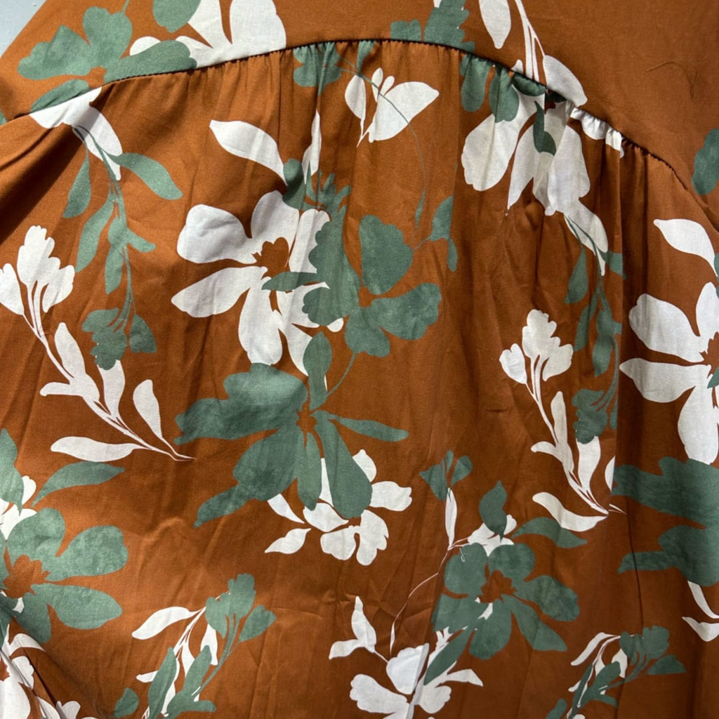 Italian Floral Print Maxi Dress