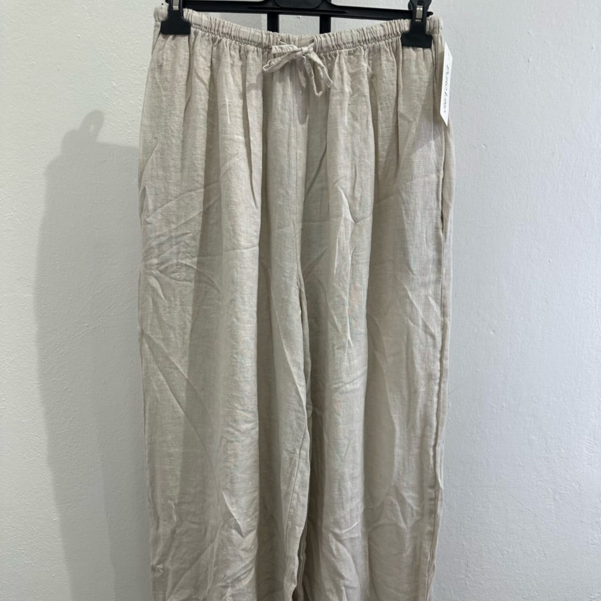 Italian Linen Blend Wide Leg Palazzo Trousers
