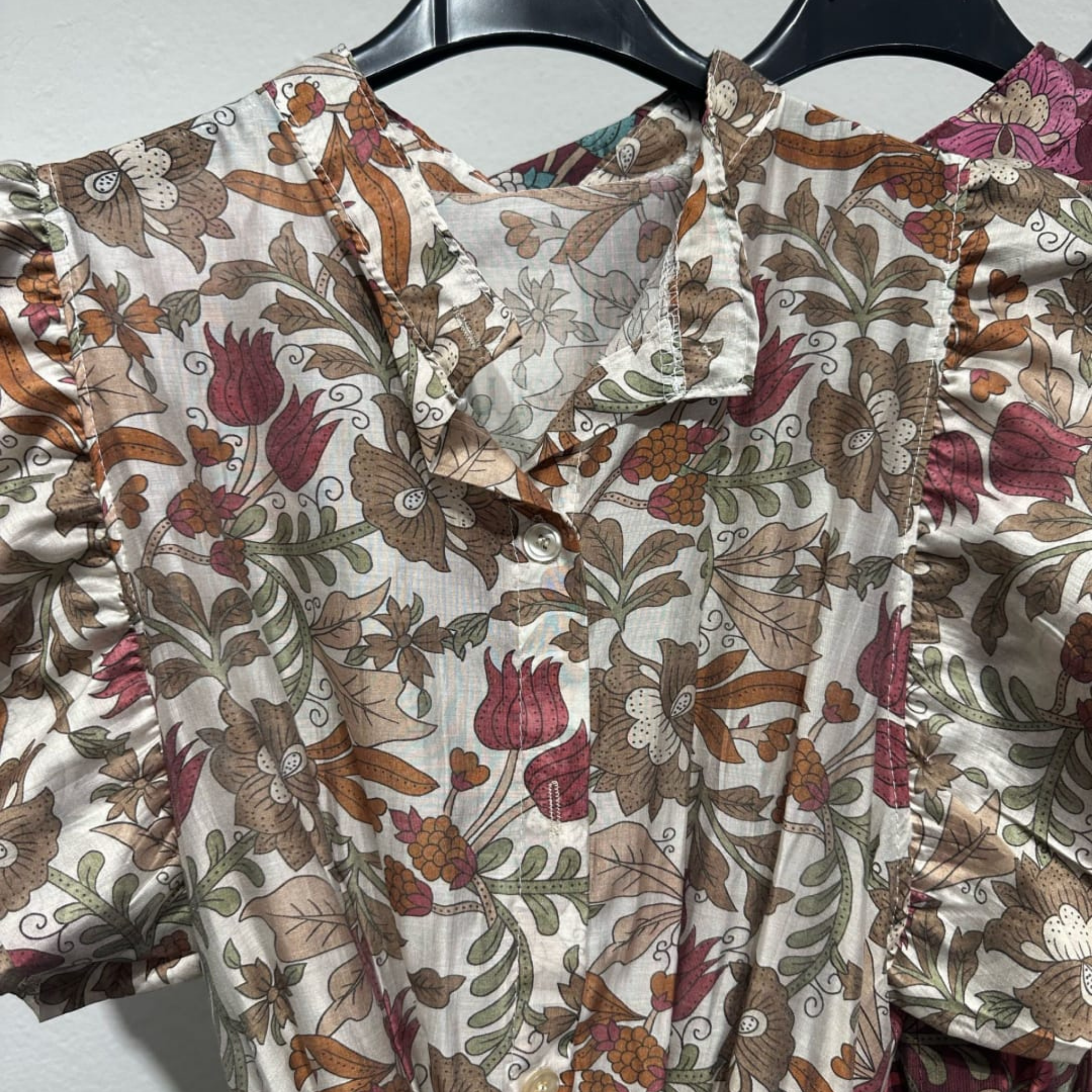 Italian Floral Frill Sleeve Belted Midi Dress