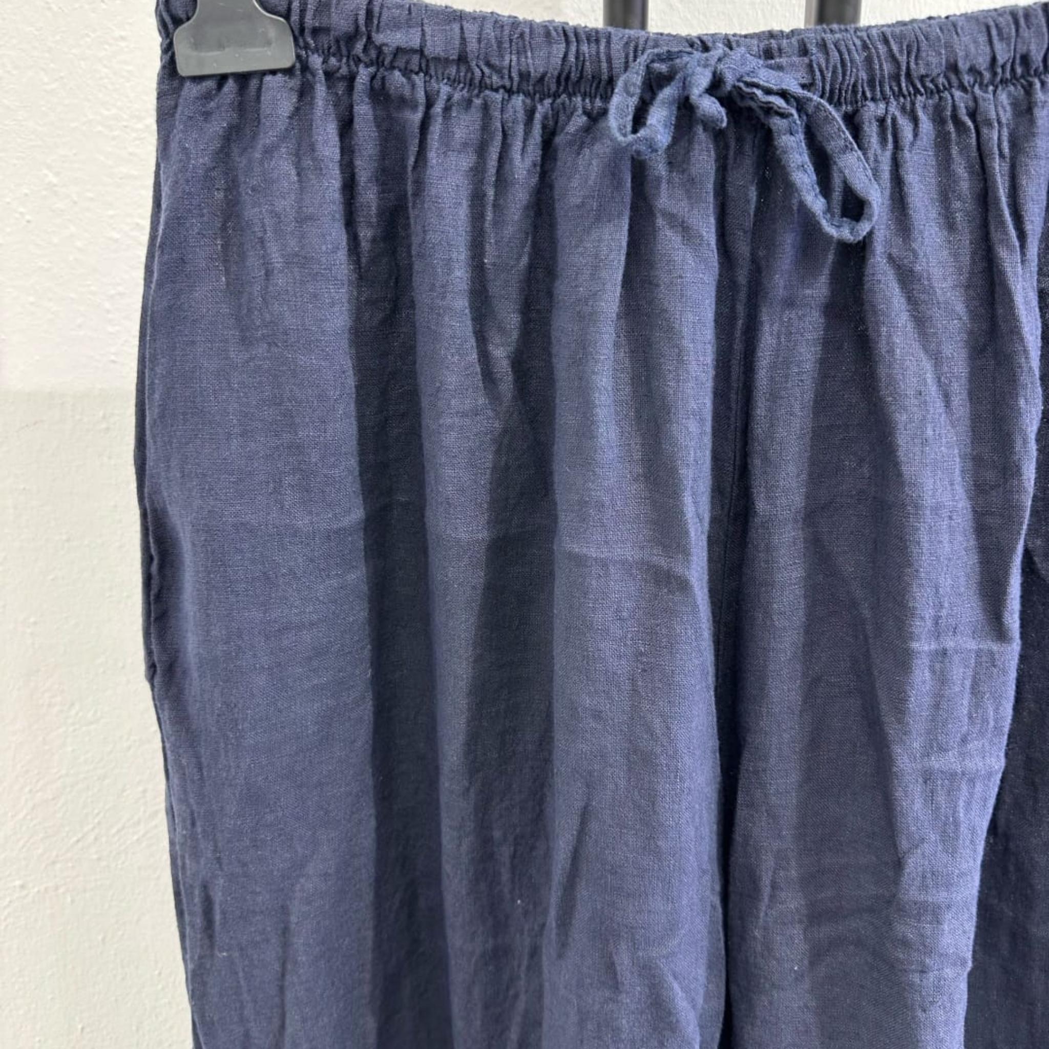 Italian Linen Blend Wide Leg Palazzo Trousers