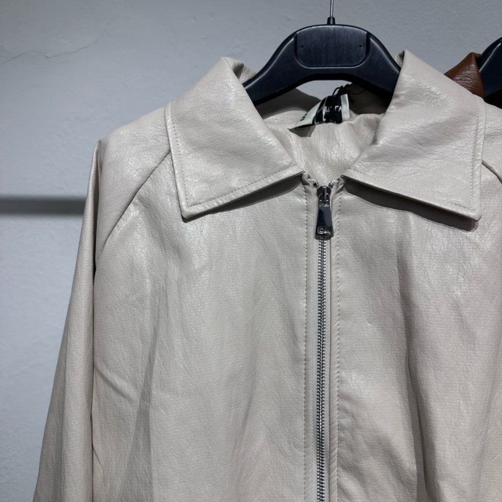Torino Faux Leather Bomber Jacket