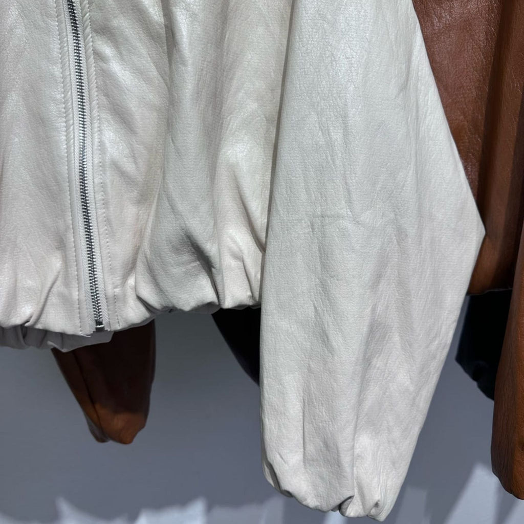 Torino Faux Leather Bomber Jacket
