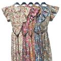 Italian Floral Frill Sleeve Belted Midi Dress
