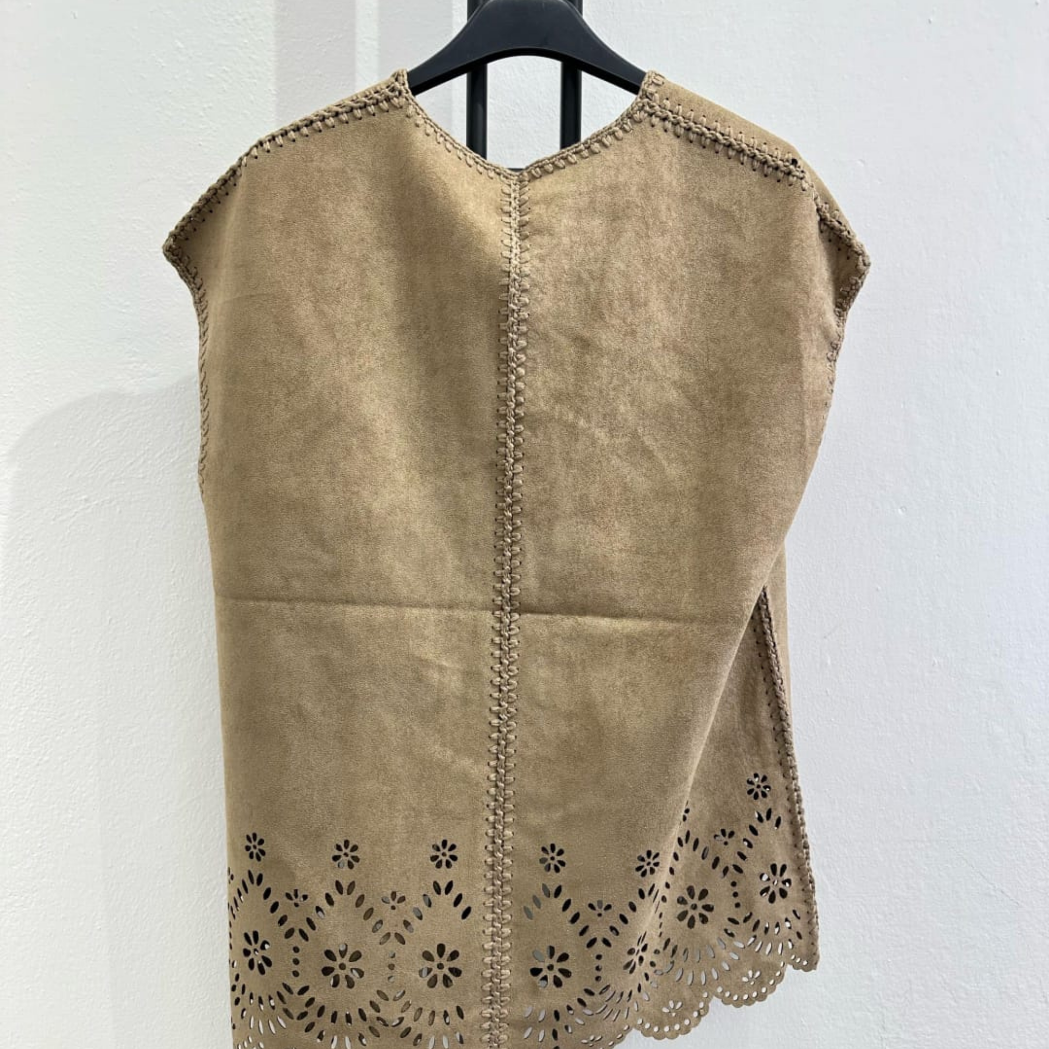 Italian Laser-Cut Suede Look Gilet