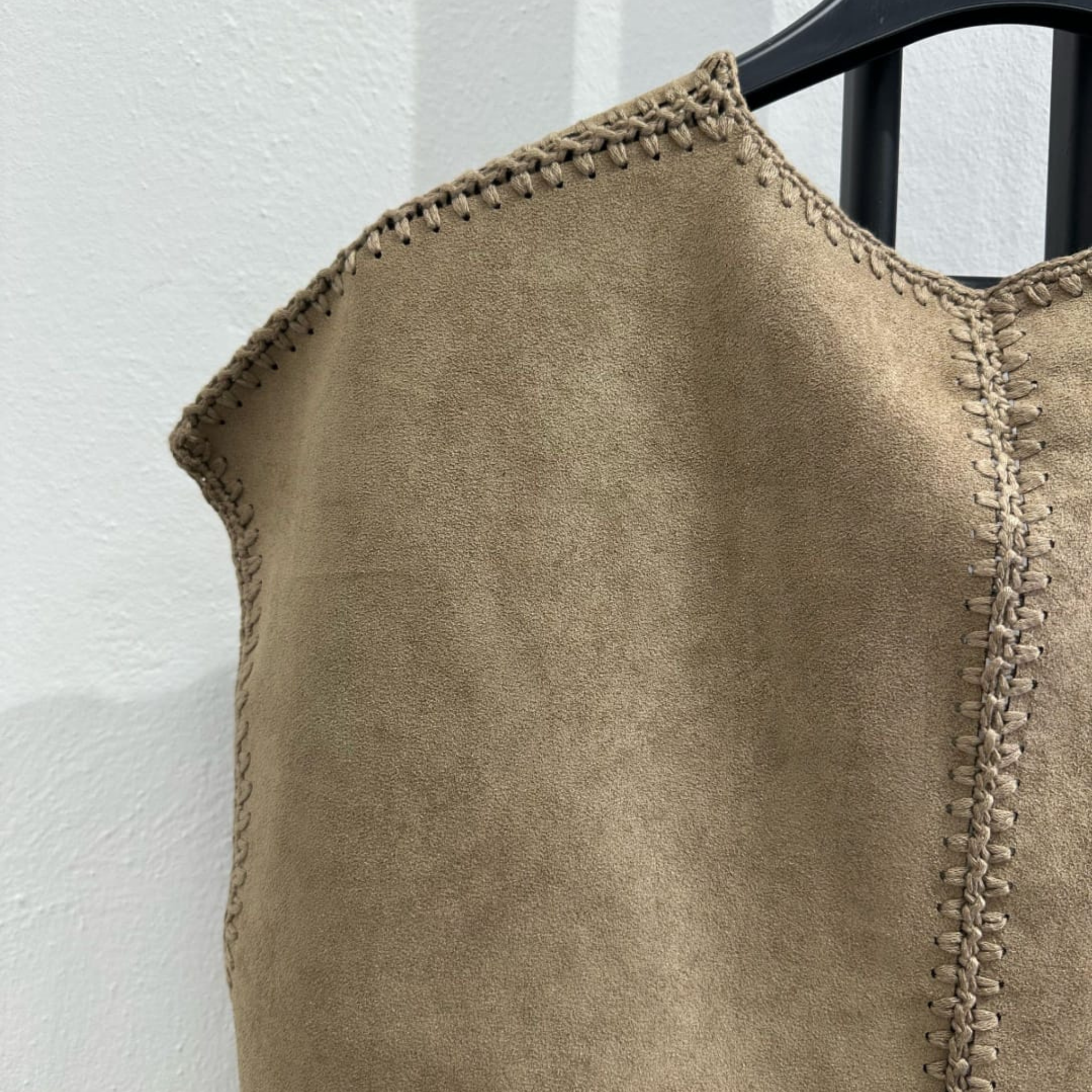 Italian Laser-Cut Suede Look Gilet