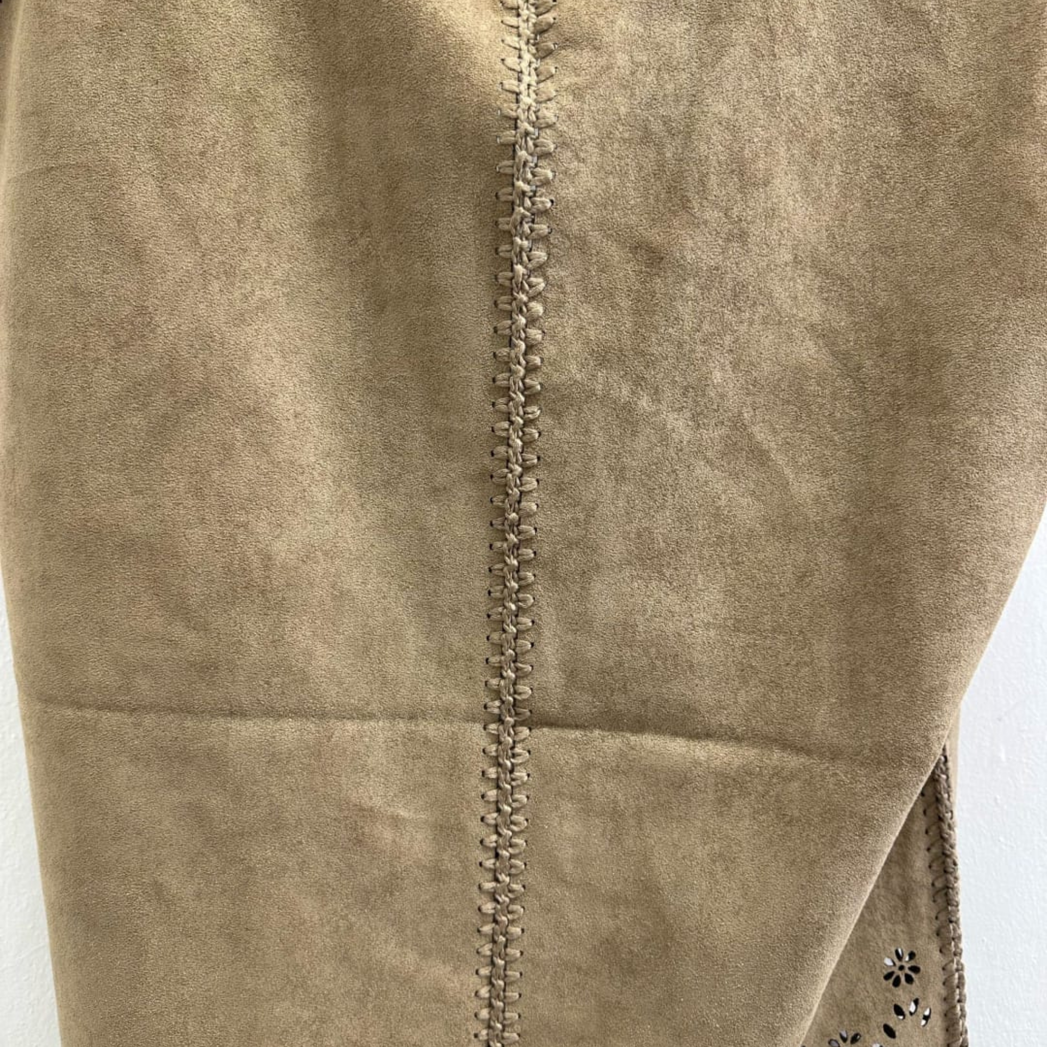 Italian Laser-Cut Suede Look Gilet