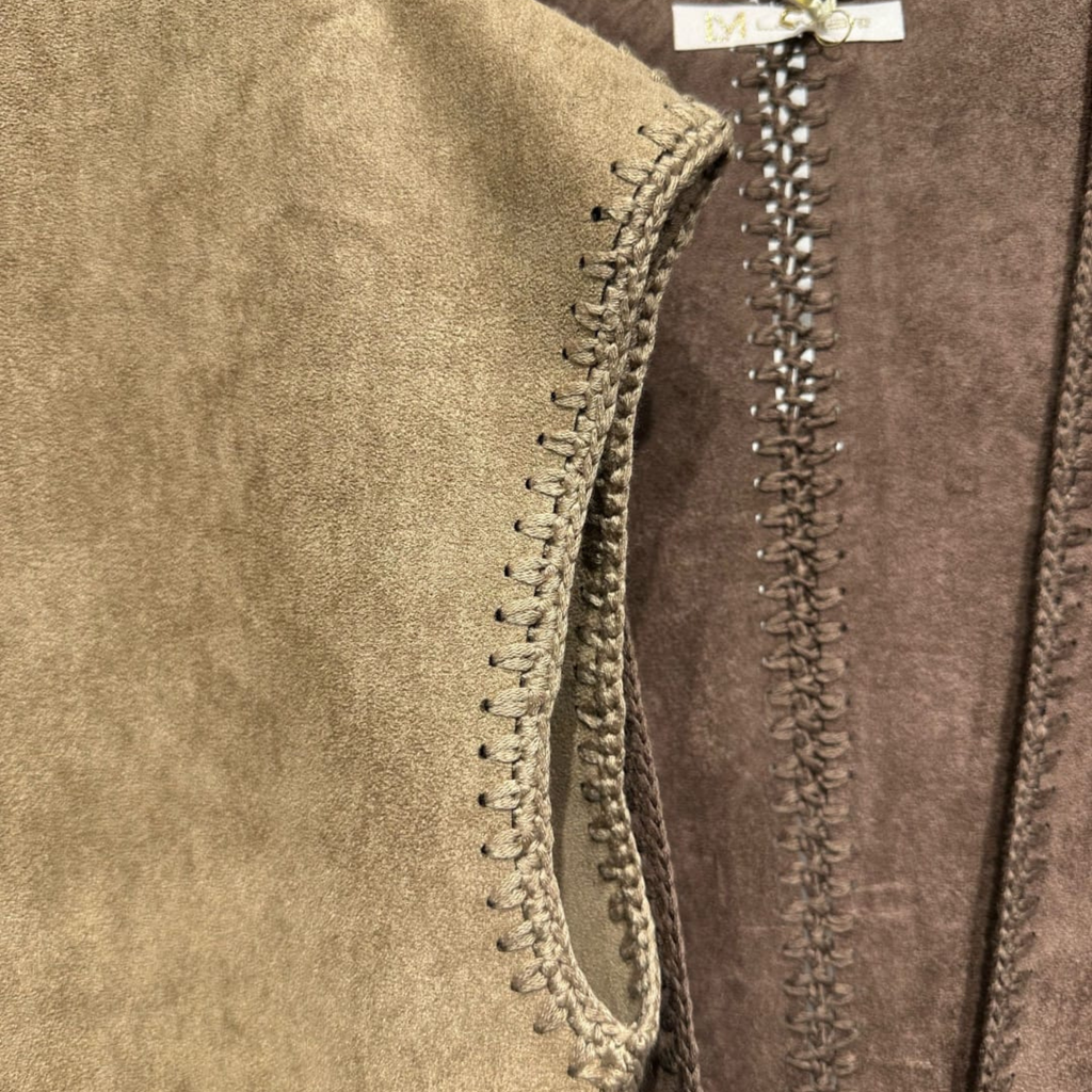 Italian Laser-Cut Suede Look Gilet