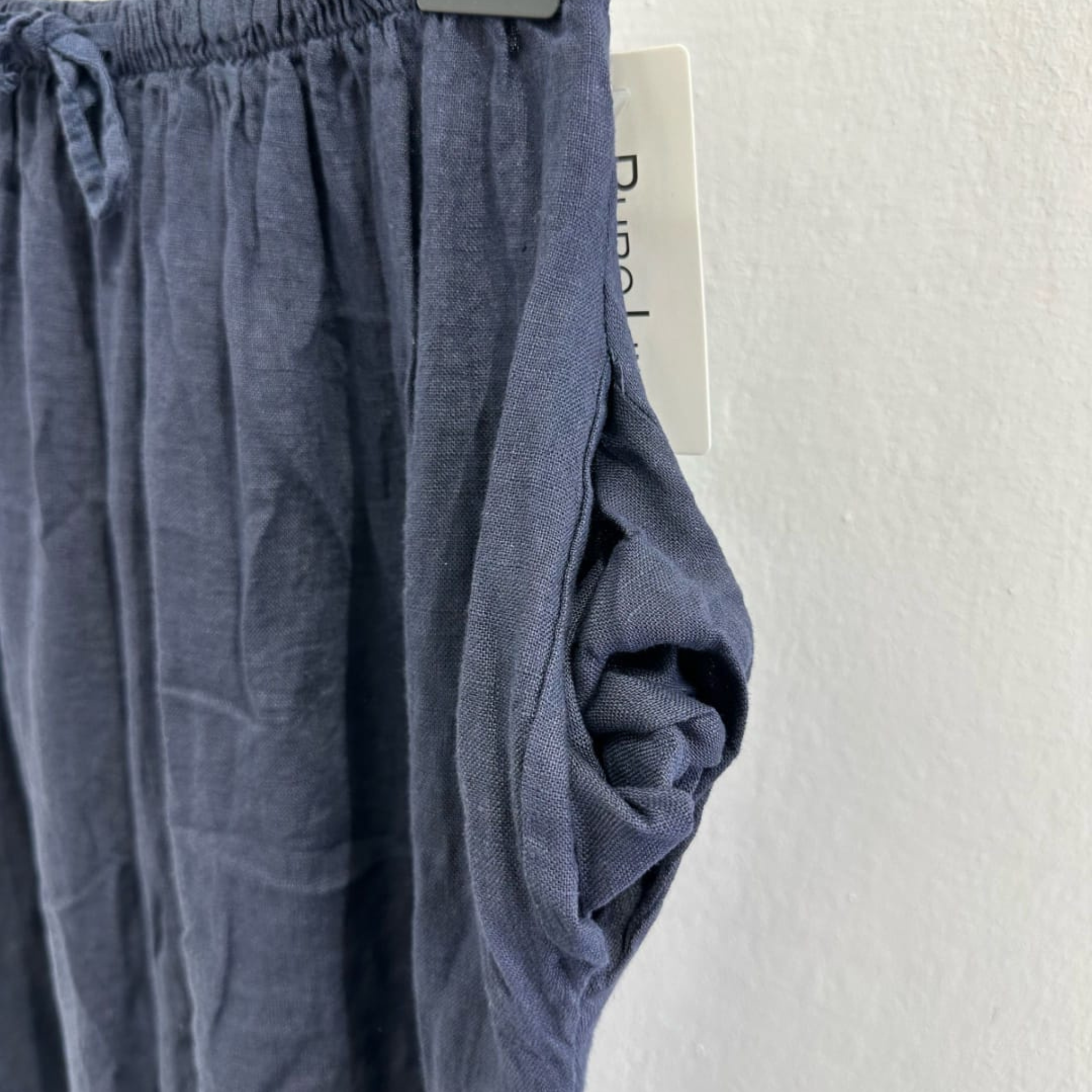 Italian Linen Blend Wide Leg Palazzo Trousers