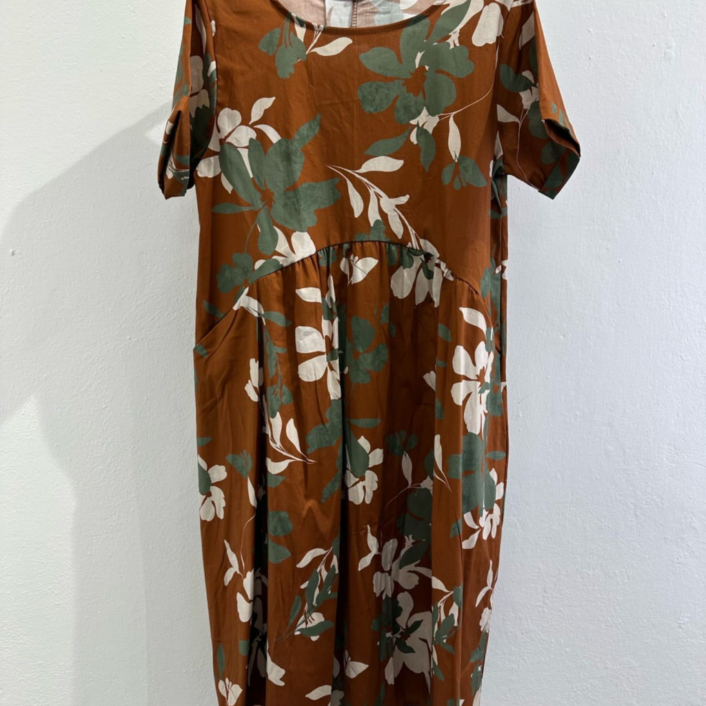 Italian Floral Print Maxi Dress