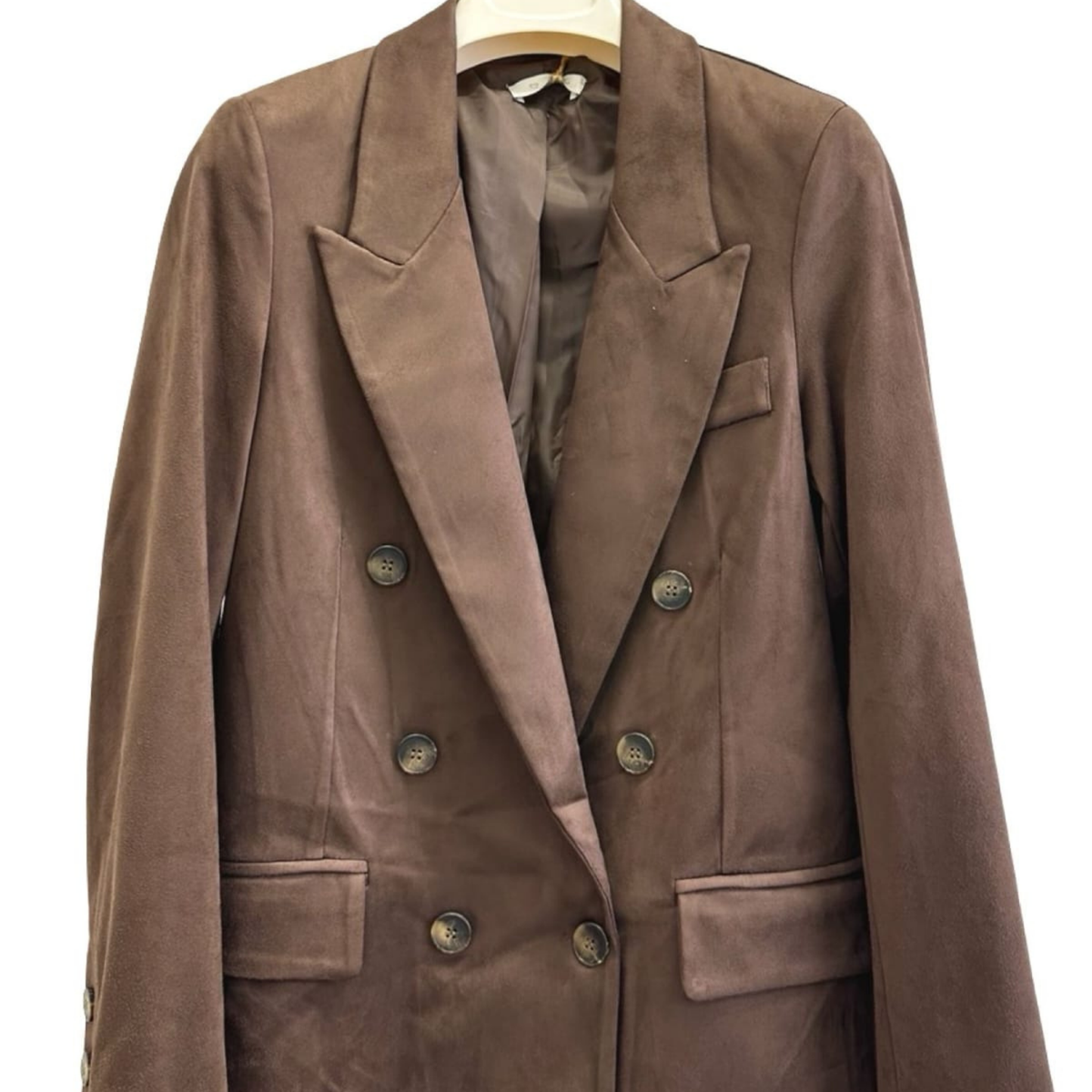 Siena Suede-Effect Double Breasted Blazer