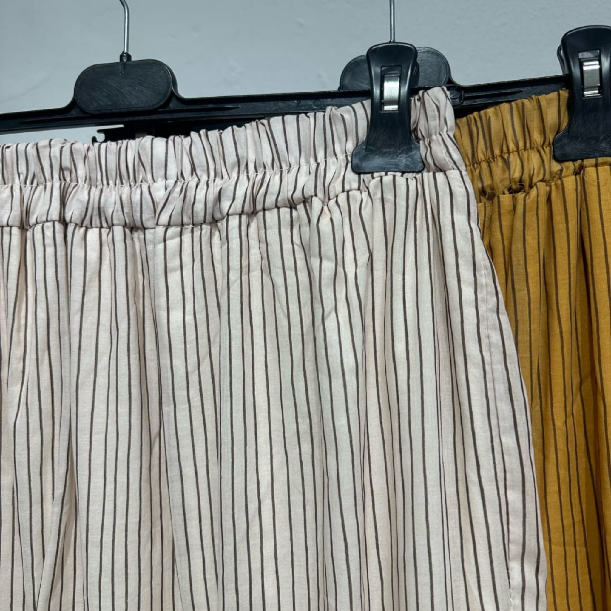 Italian Pinstripe Tiered Maxi Skirt